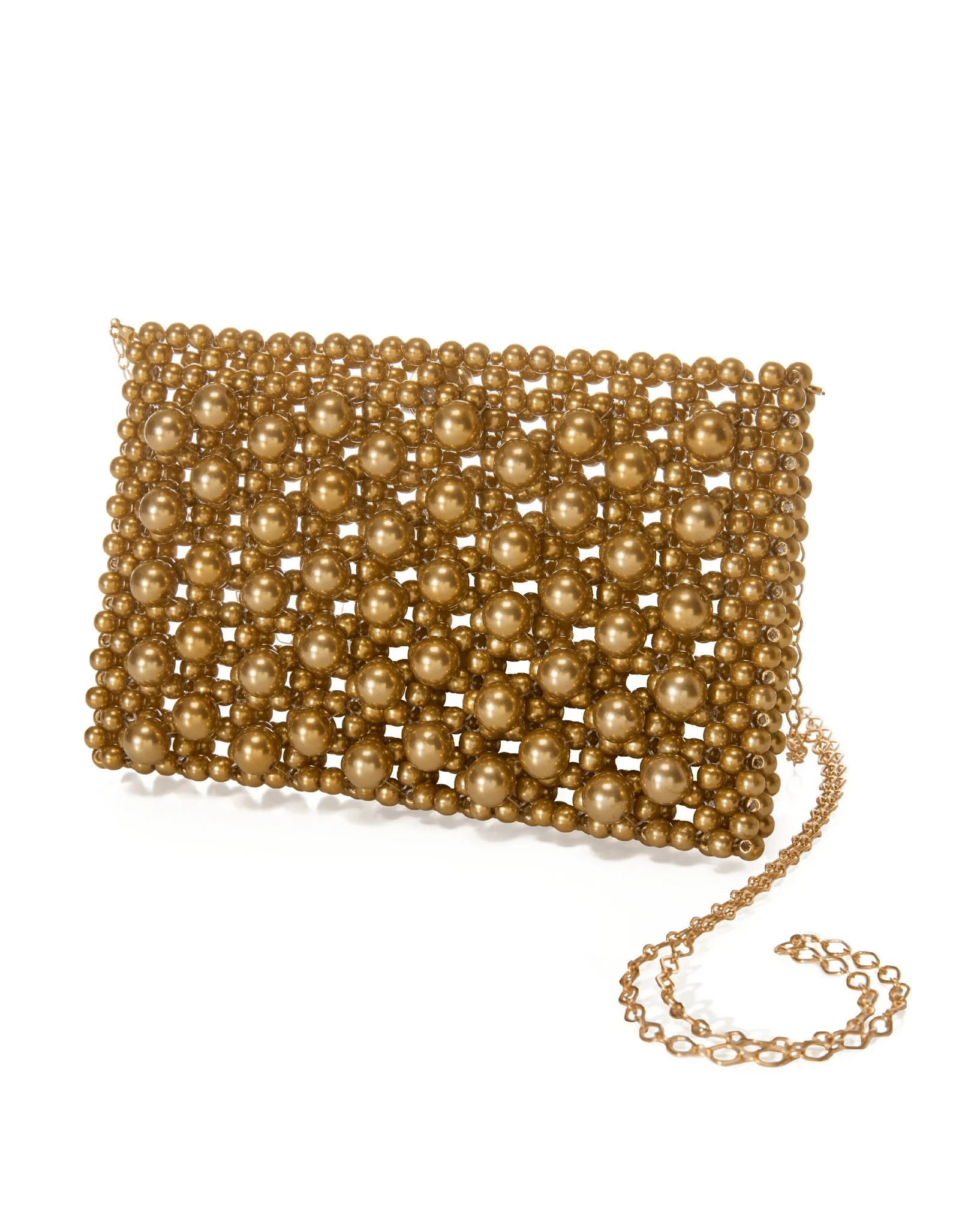 All Over Pearl Clutch Gold - Auxney
