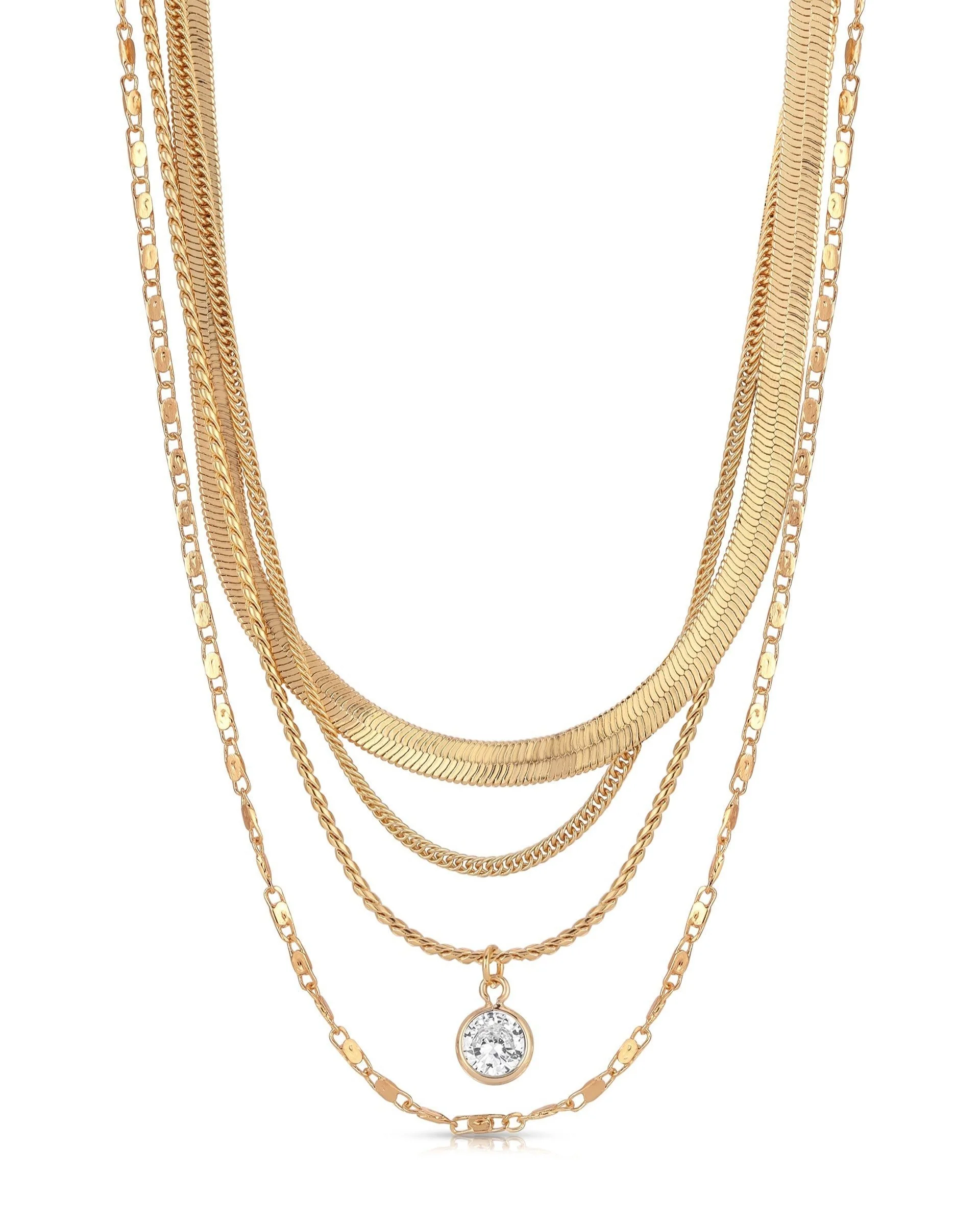 All the Chains Layered Necklace - Auxney