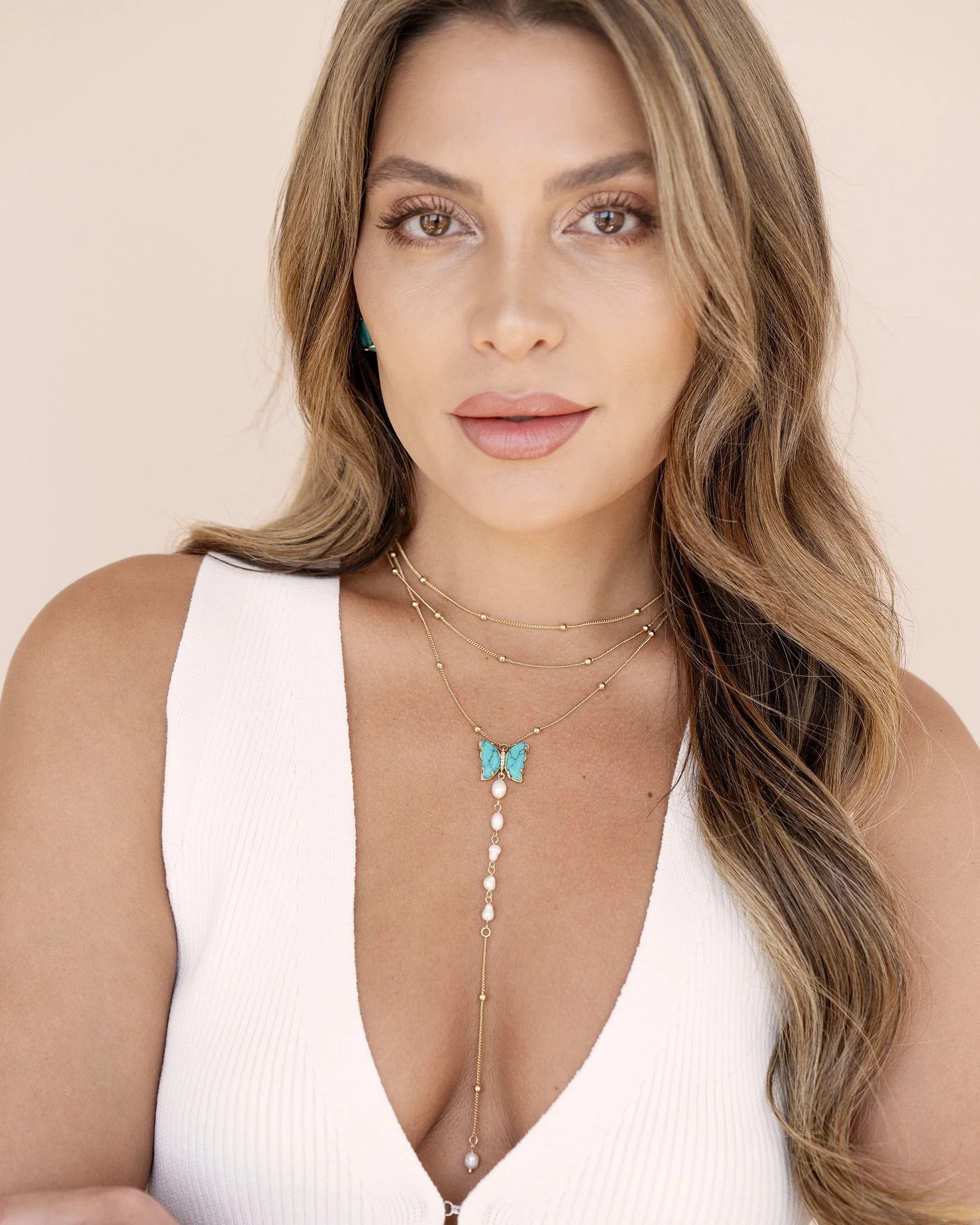 Turquoise Butterfly Lariat