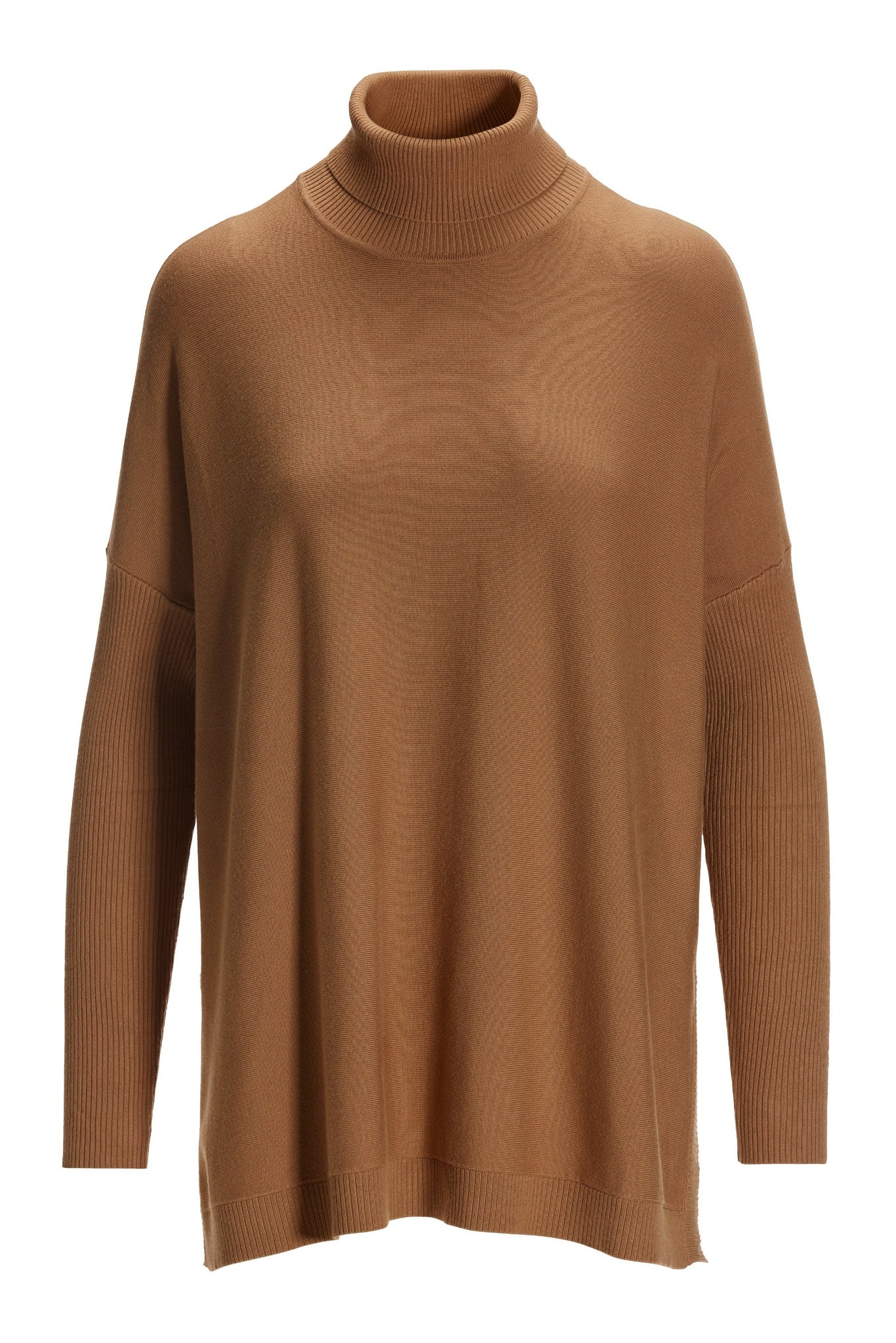 Turtleneck Sweater Tunic Brown
