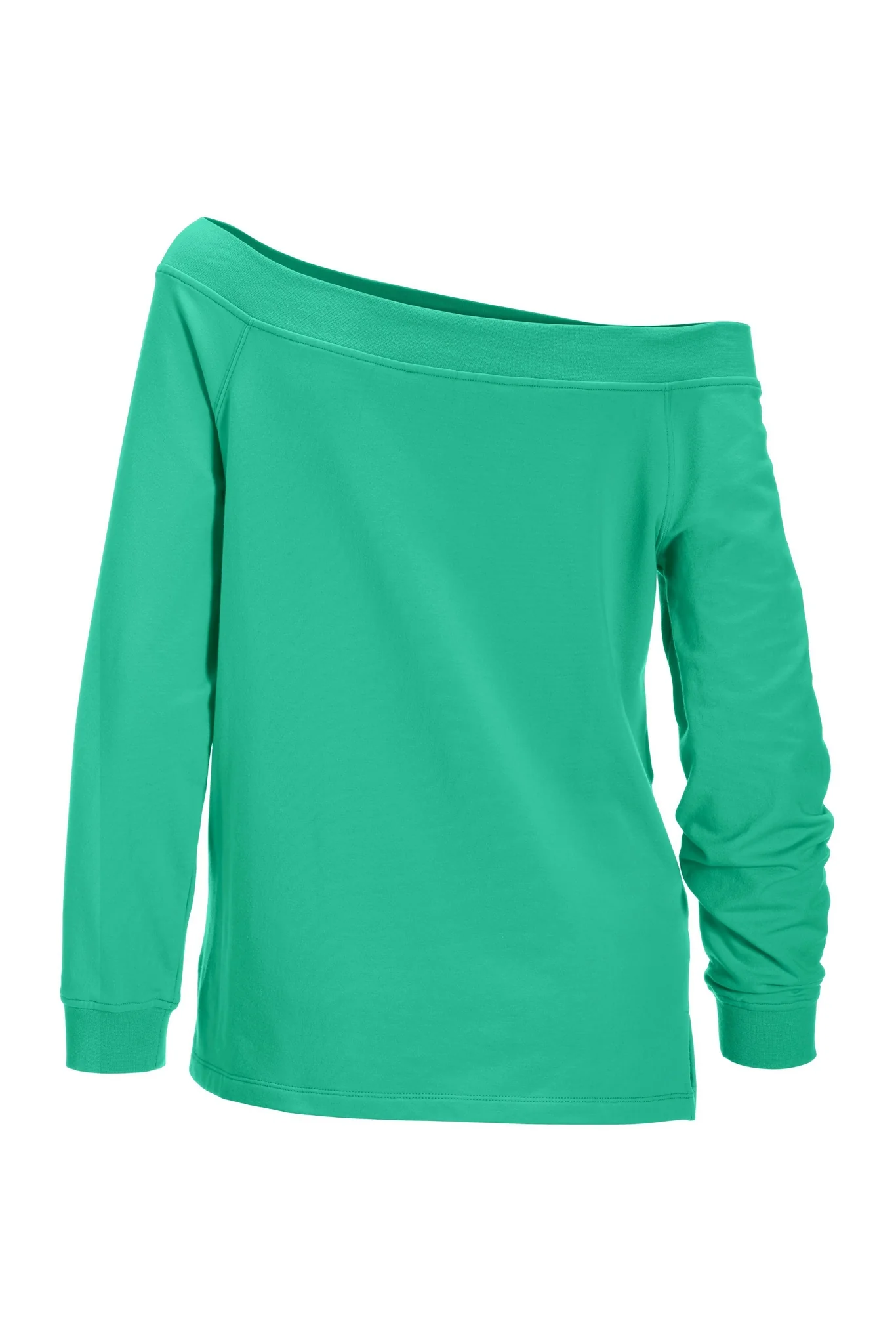 Wide Neck Pullover Sweatshirt Pool Blue