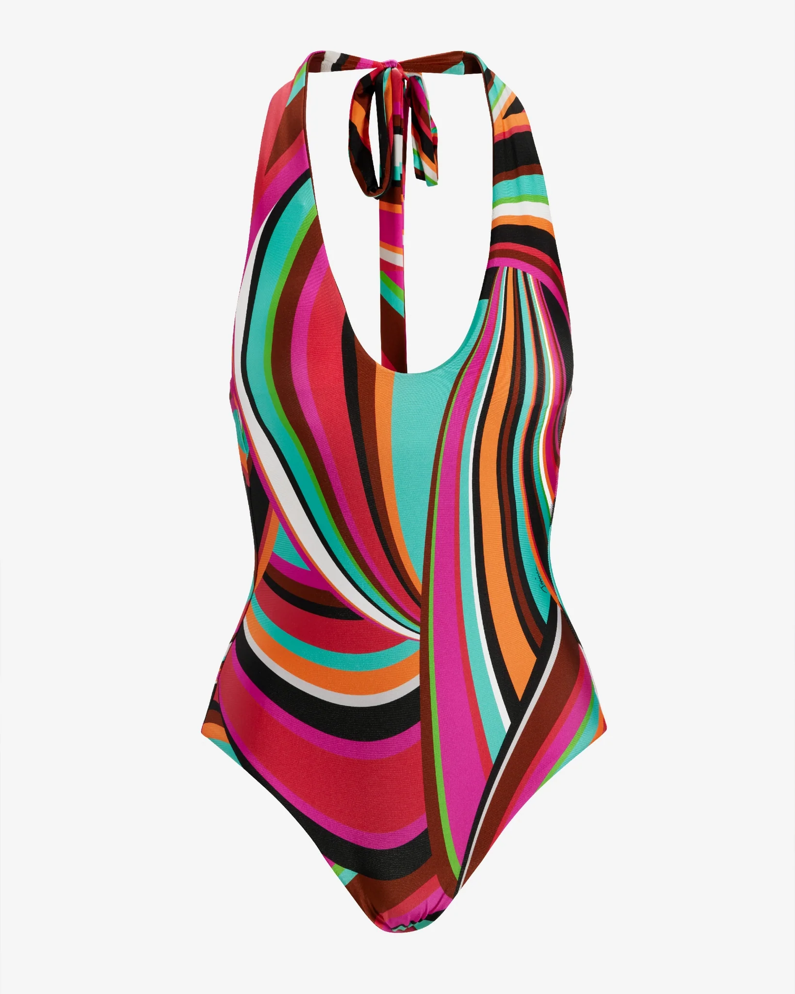 Abstract Halter One Piece Multi