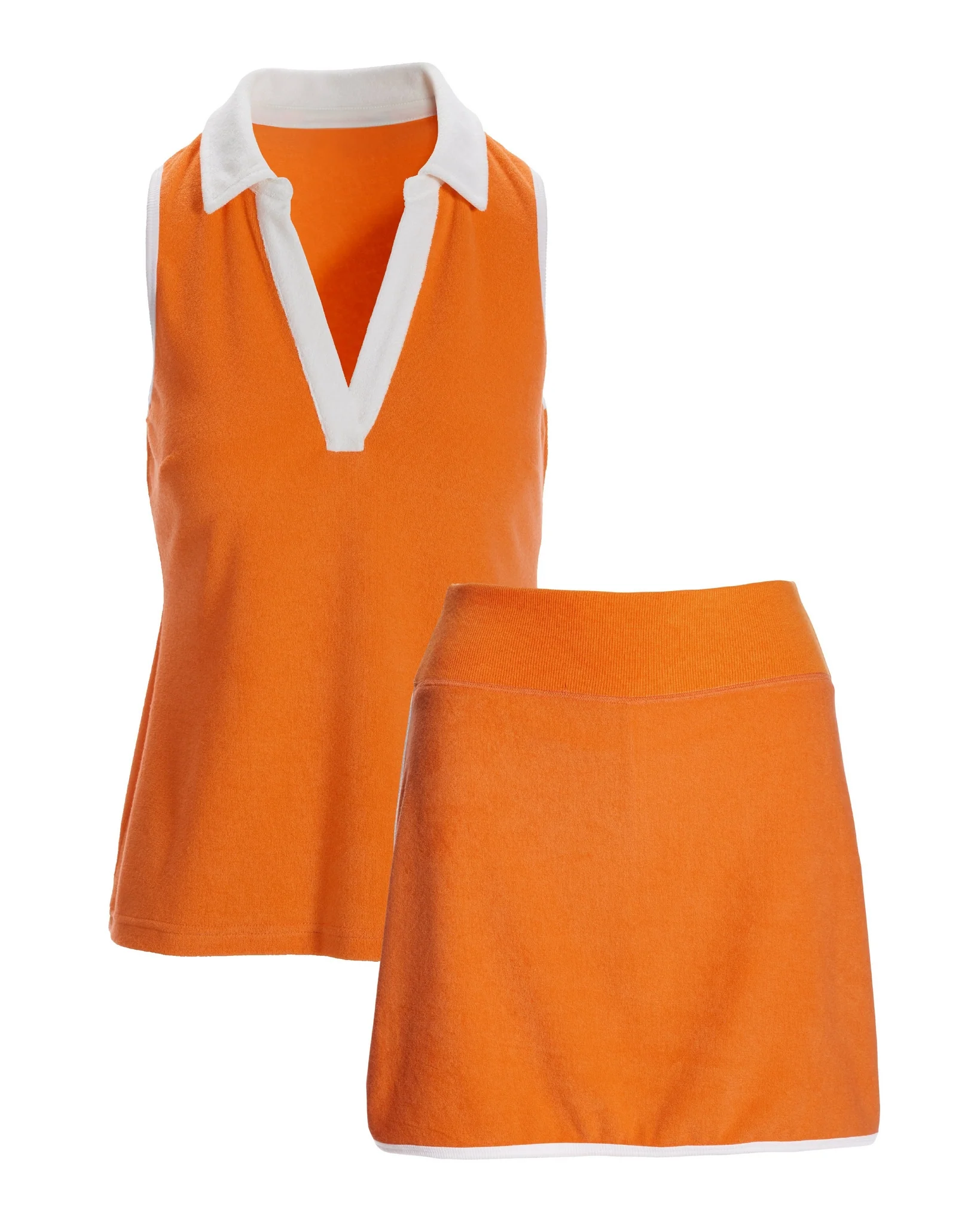 Beach Terry Colored Top and Skort Set Nectarine