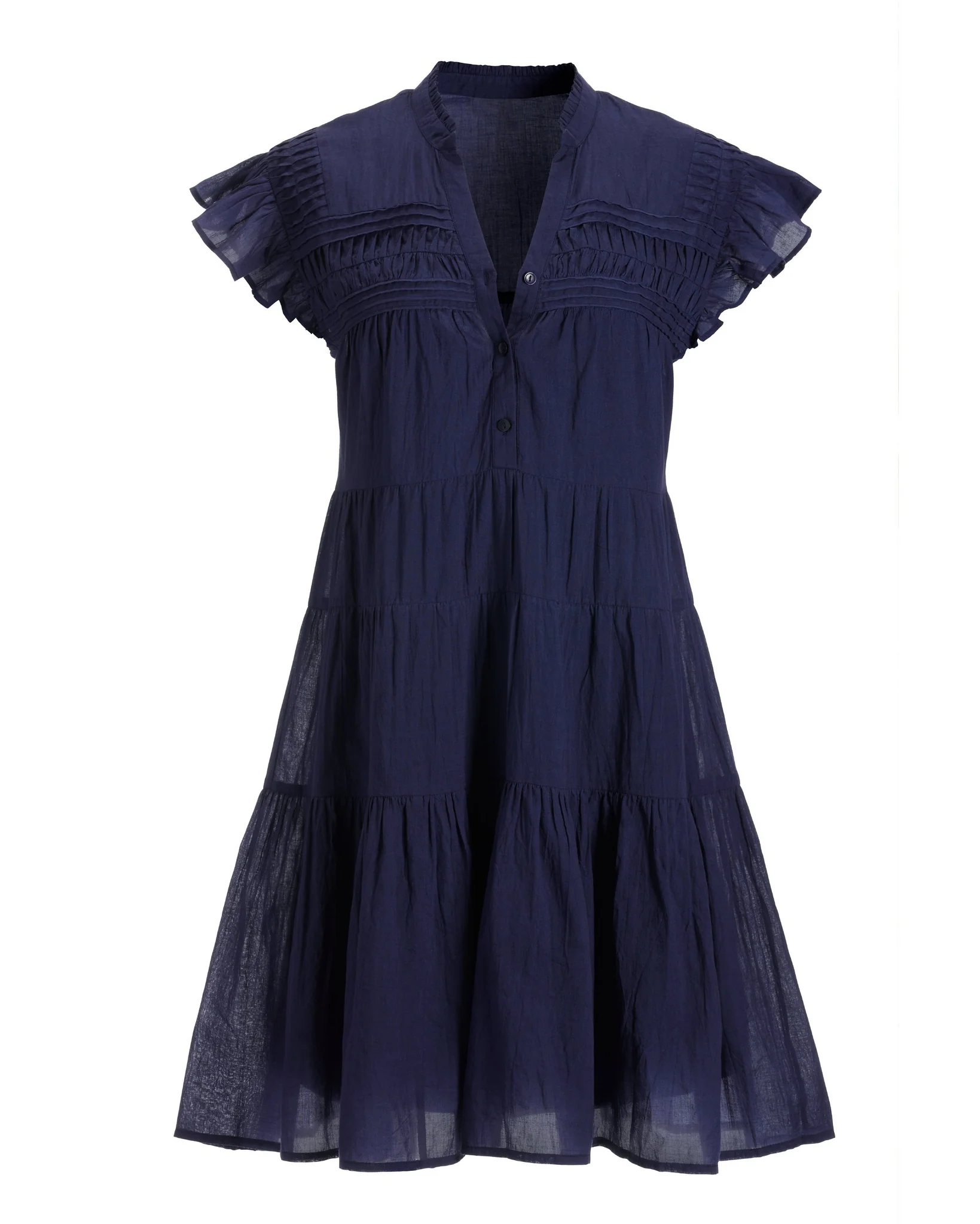 Tiered Shift Dress Navy
