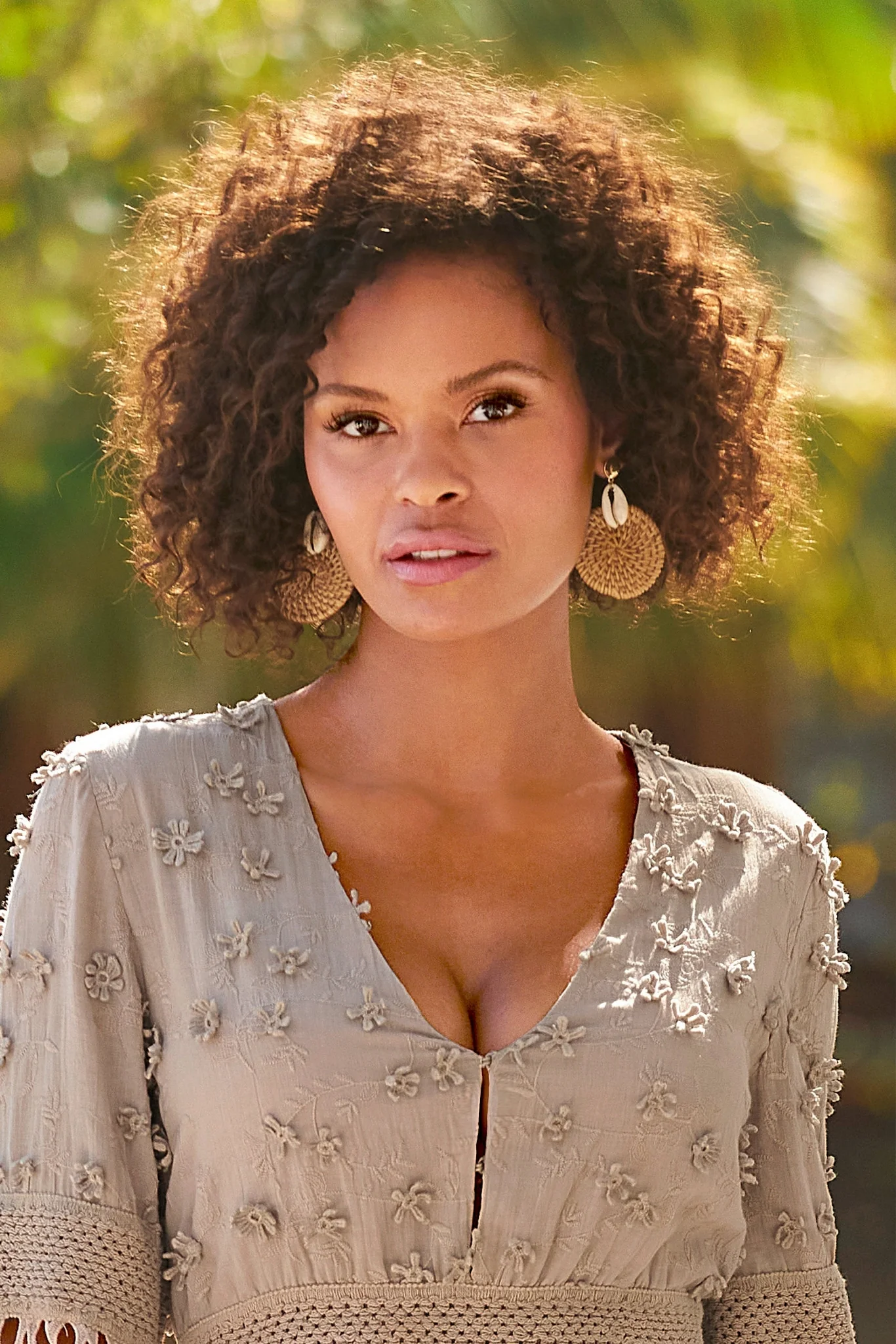 Woven Seashell Earrings Neutral Multi