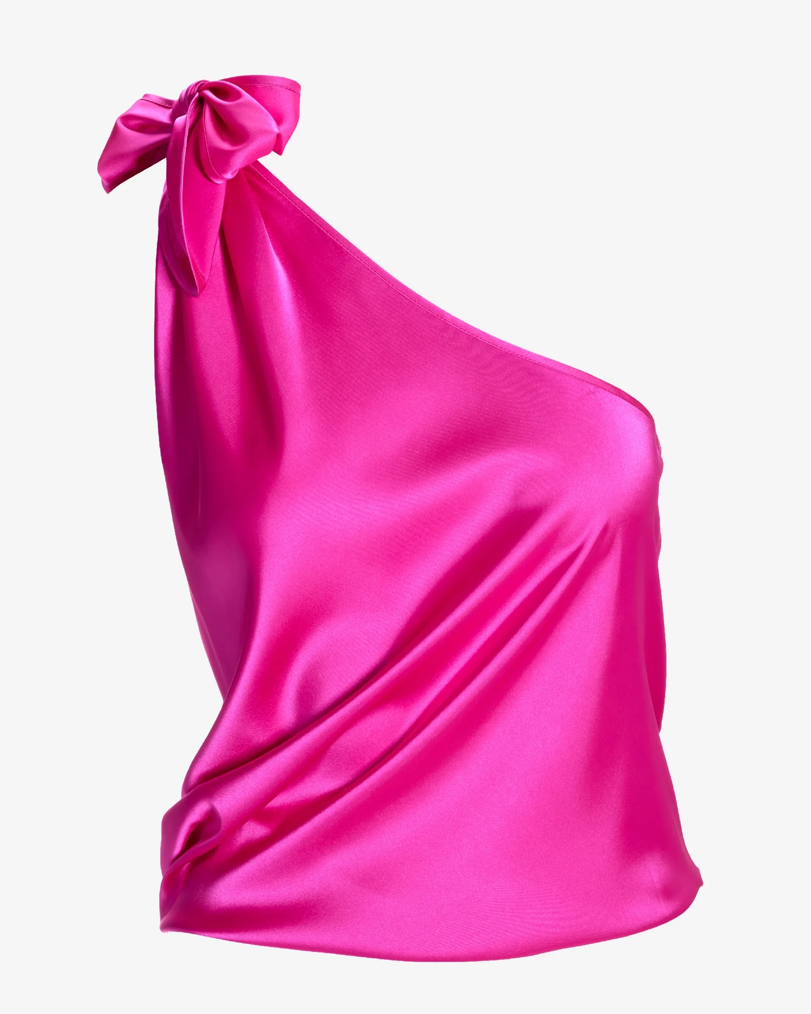 Bella Versatile Charmeuse Blouse Hot Pink