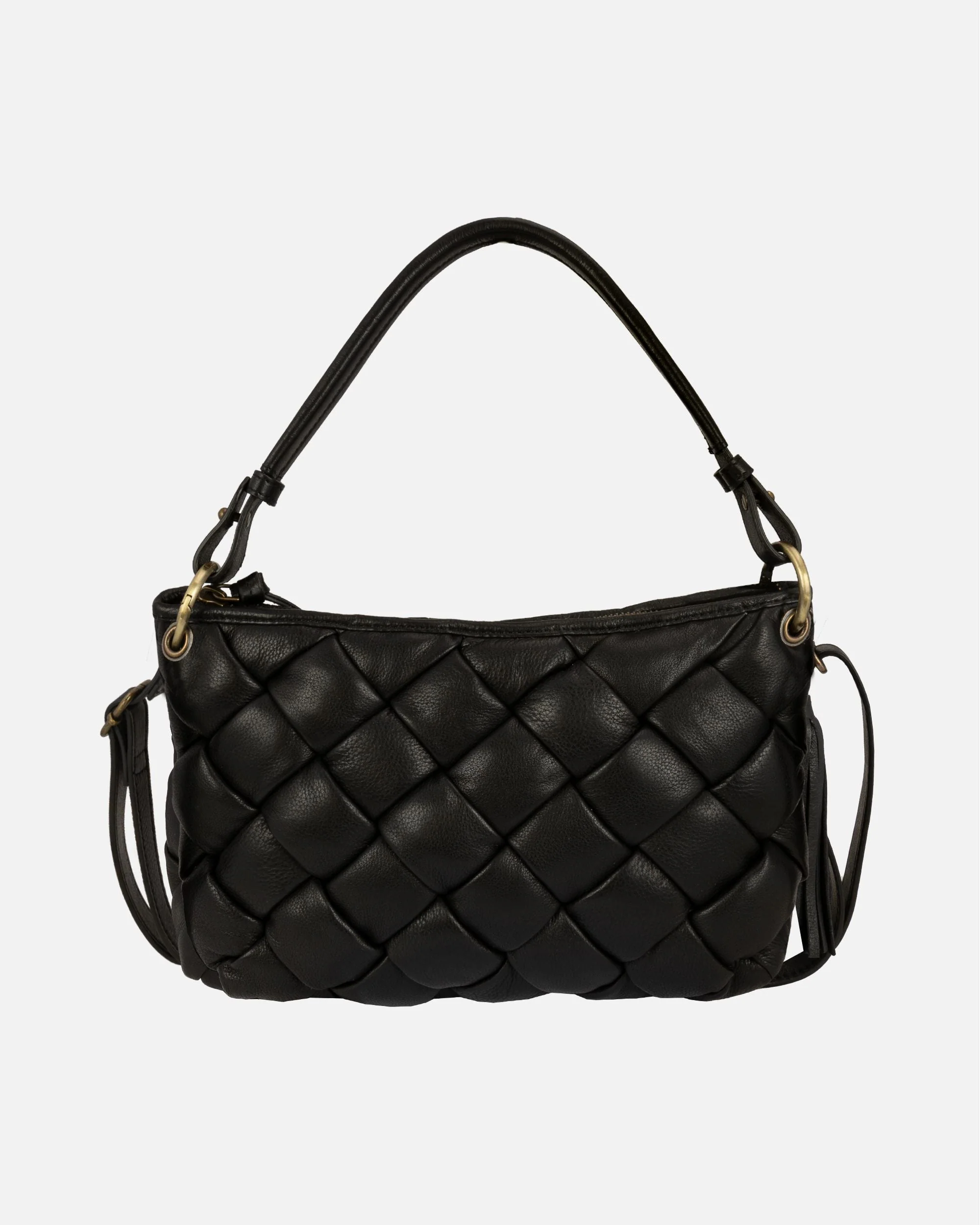 Wang | Woven Leather Shoulder Bag