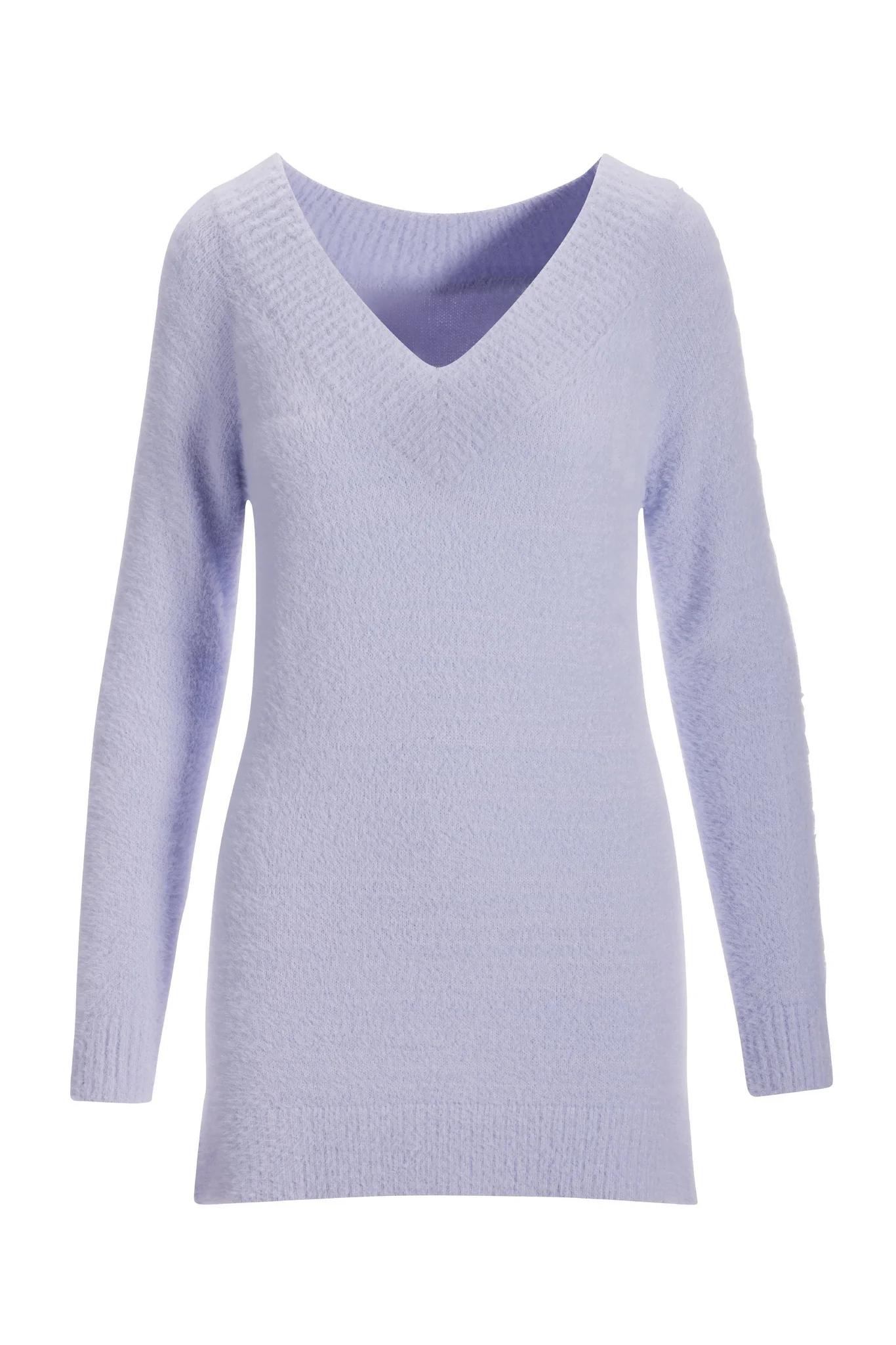 V Neck Cozy Sweater Lavender Bloom