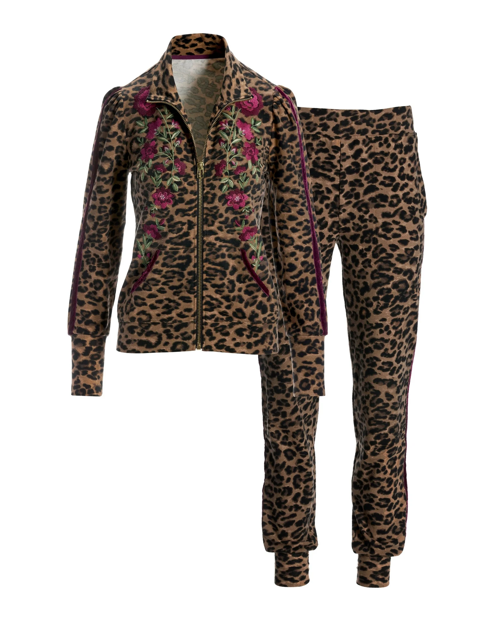 Cheetah Rose French Terry Set Black Multi