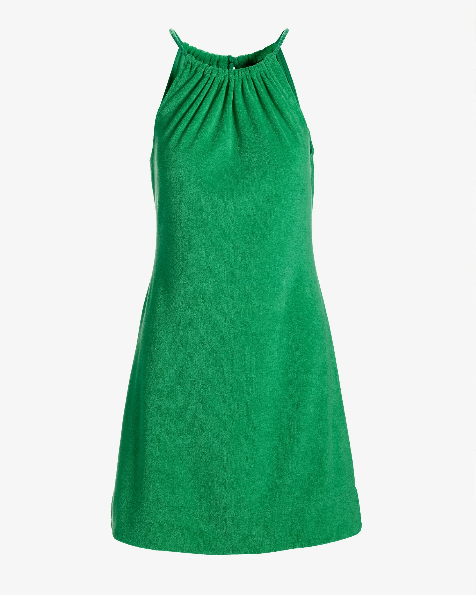 Beach Terry High Neck Dress Bright Green