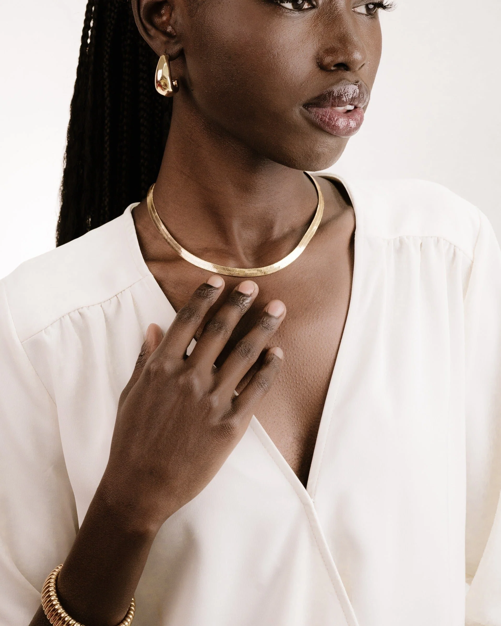Brooklyn Flat Herringbone Chain Necklace