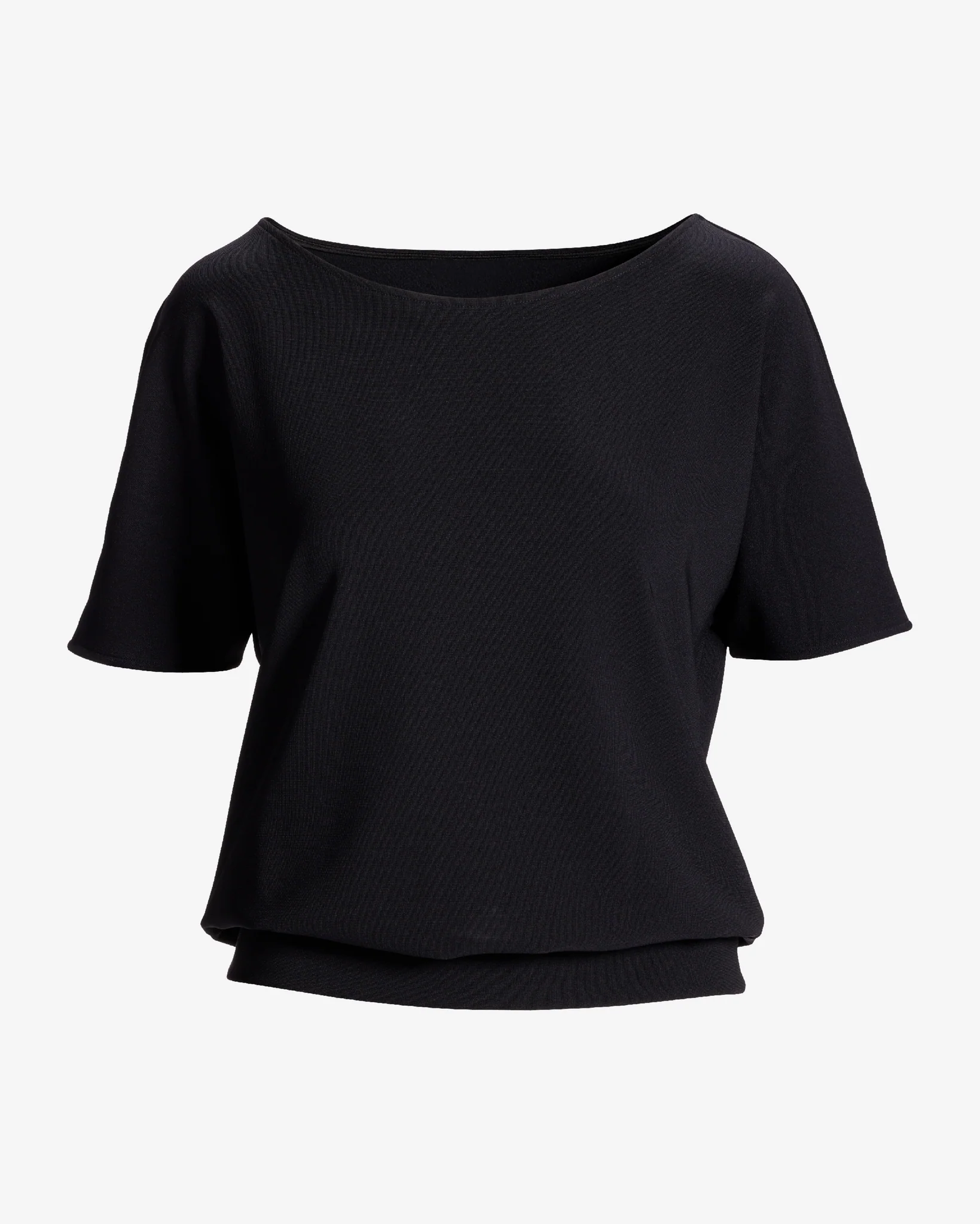 Beyond Travel Short Sleeve Slouchy Top Jet Black