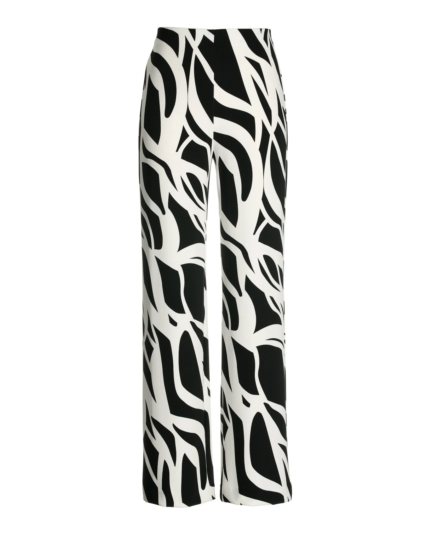 Beyond Travel Abstract Lines Print Palazzo Pant Jet Black/Ivory Coast