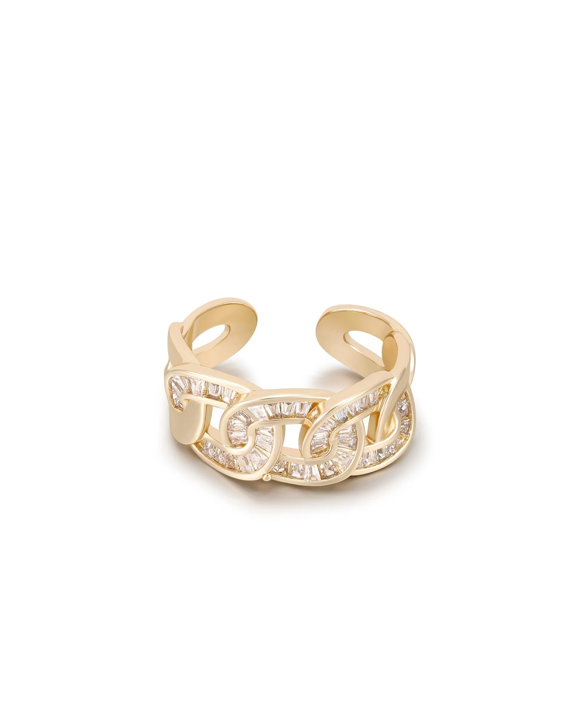 Adjustable Crystal Link Ring