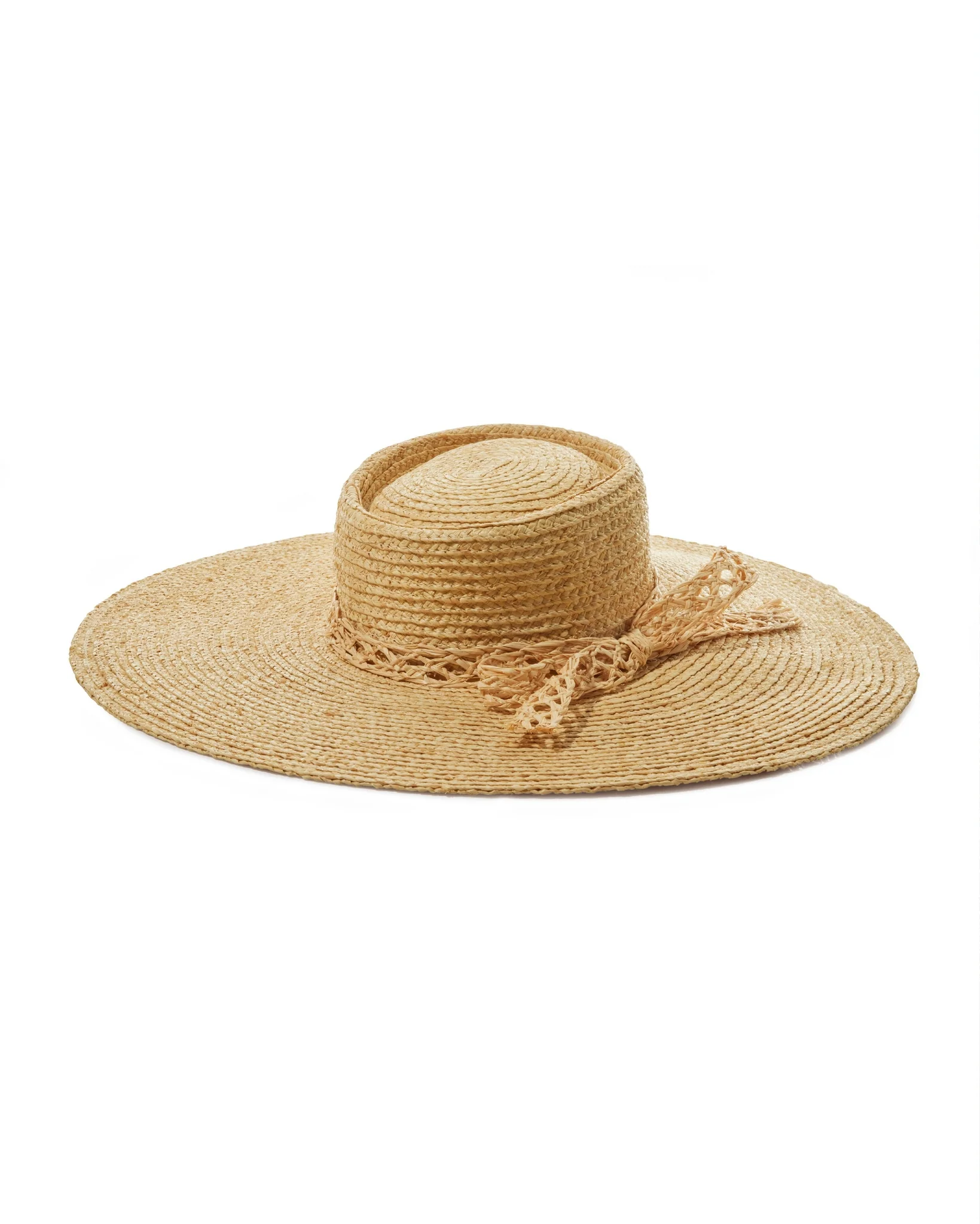 Wide Brim Straw Tie Hat Natural