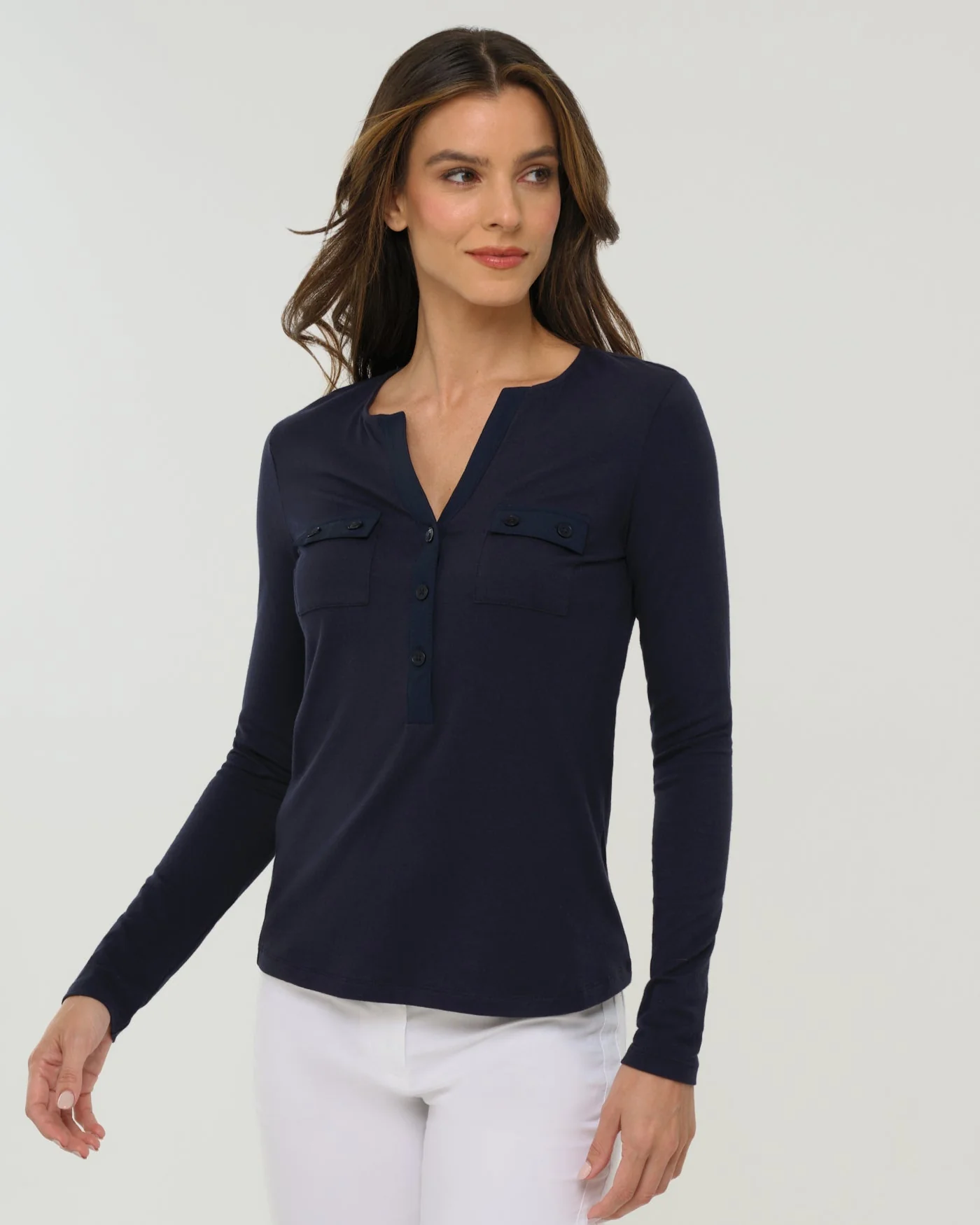 Calista Roll up Henley Top