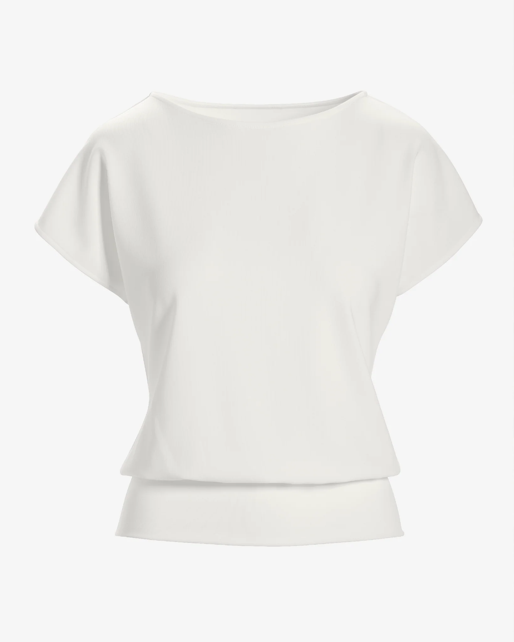 Beyond Travel Short Sleeve Blouson Top Ivory Coast