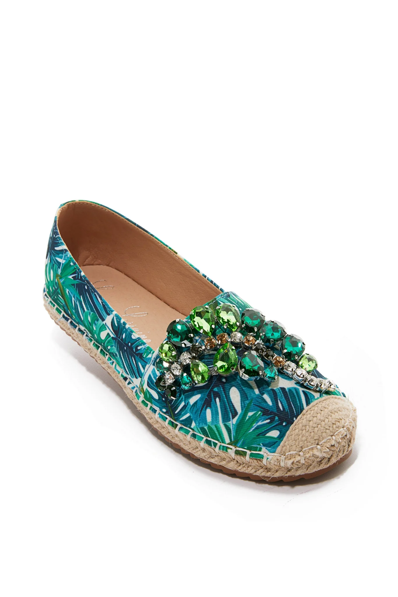 Tropical Embellished Closed Toe Flat Multi