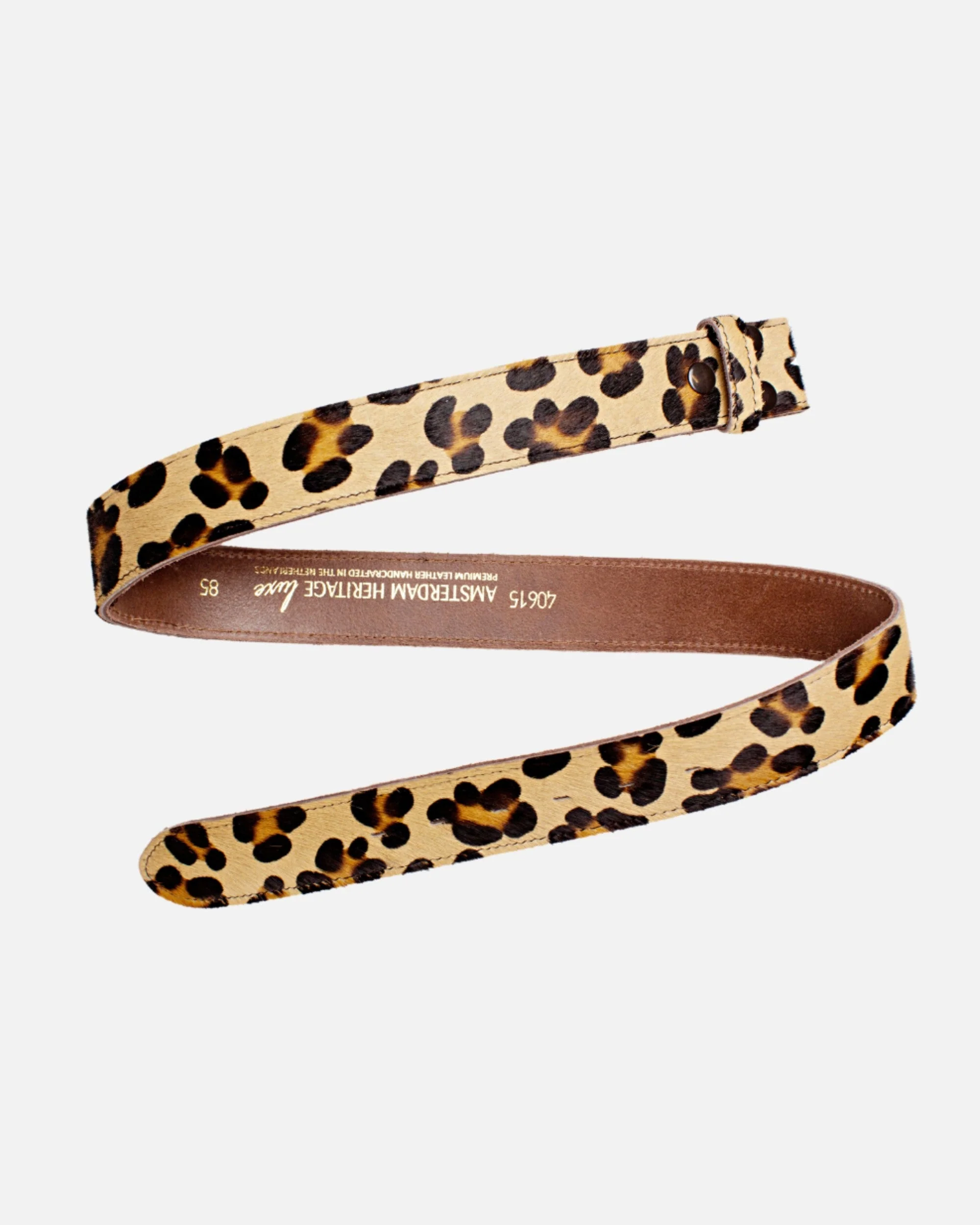 Amalia | Leopard Cow Hair Leather Belt Strap