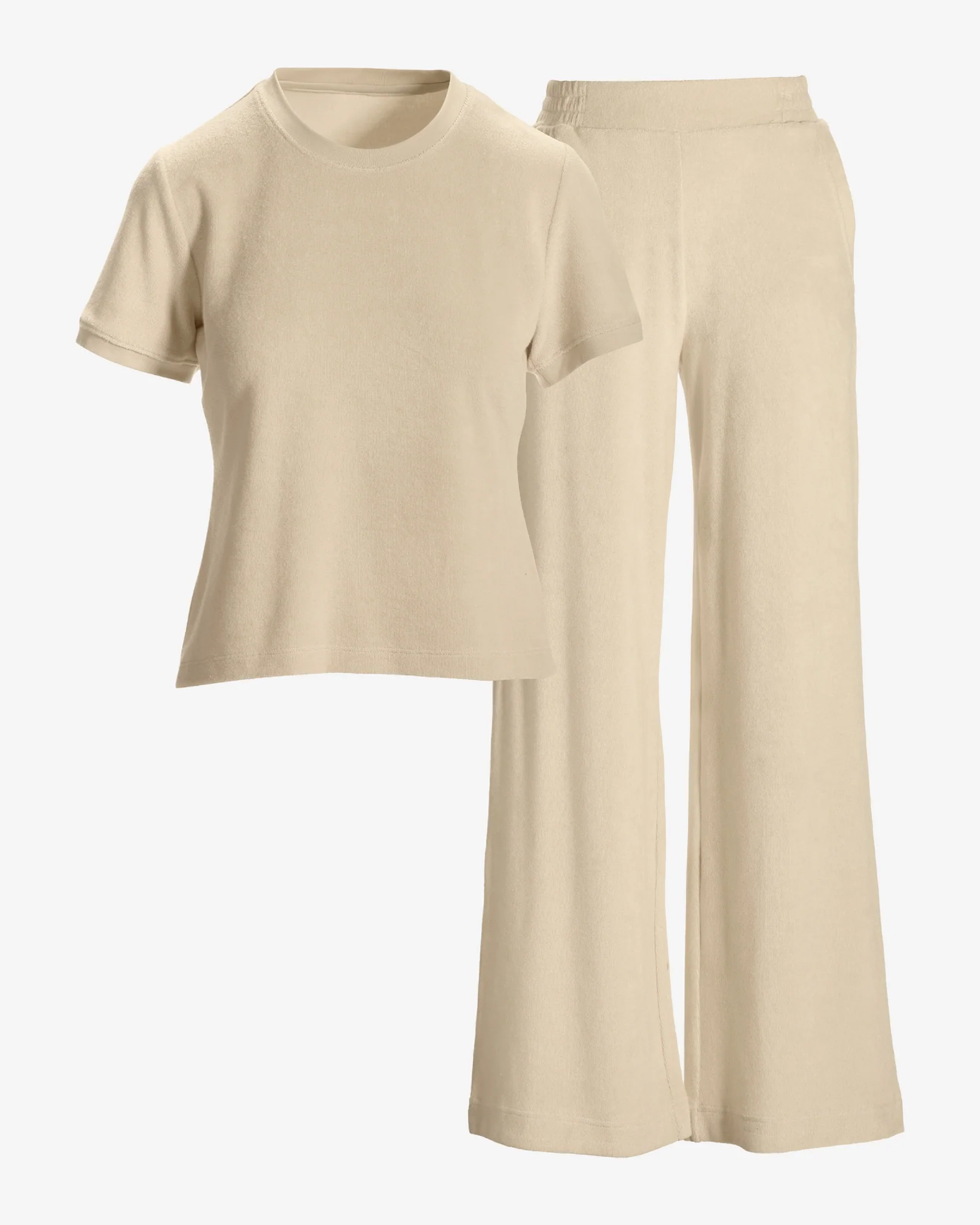 Beach Terry T-Shirt Sport Set Sandshell