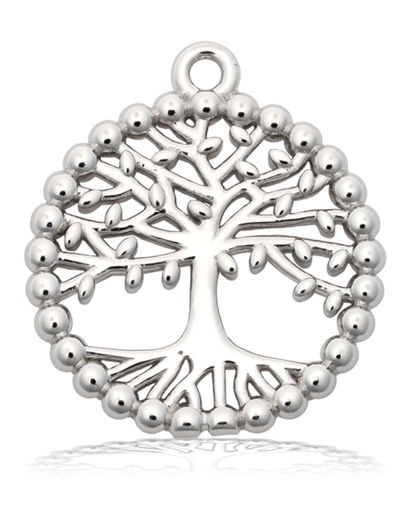 Australian Agate Gemstone Bracelet with Family Tree Sterling Silver Charm