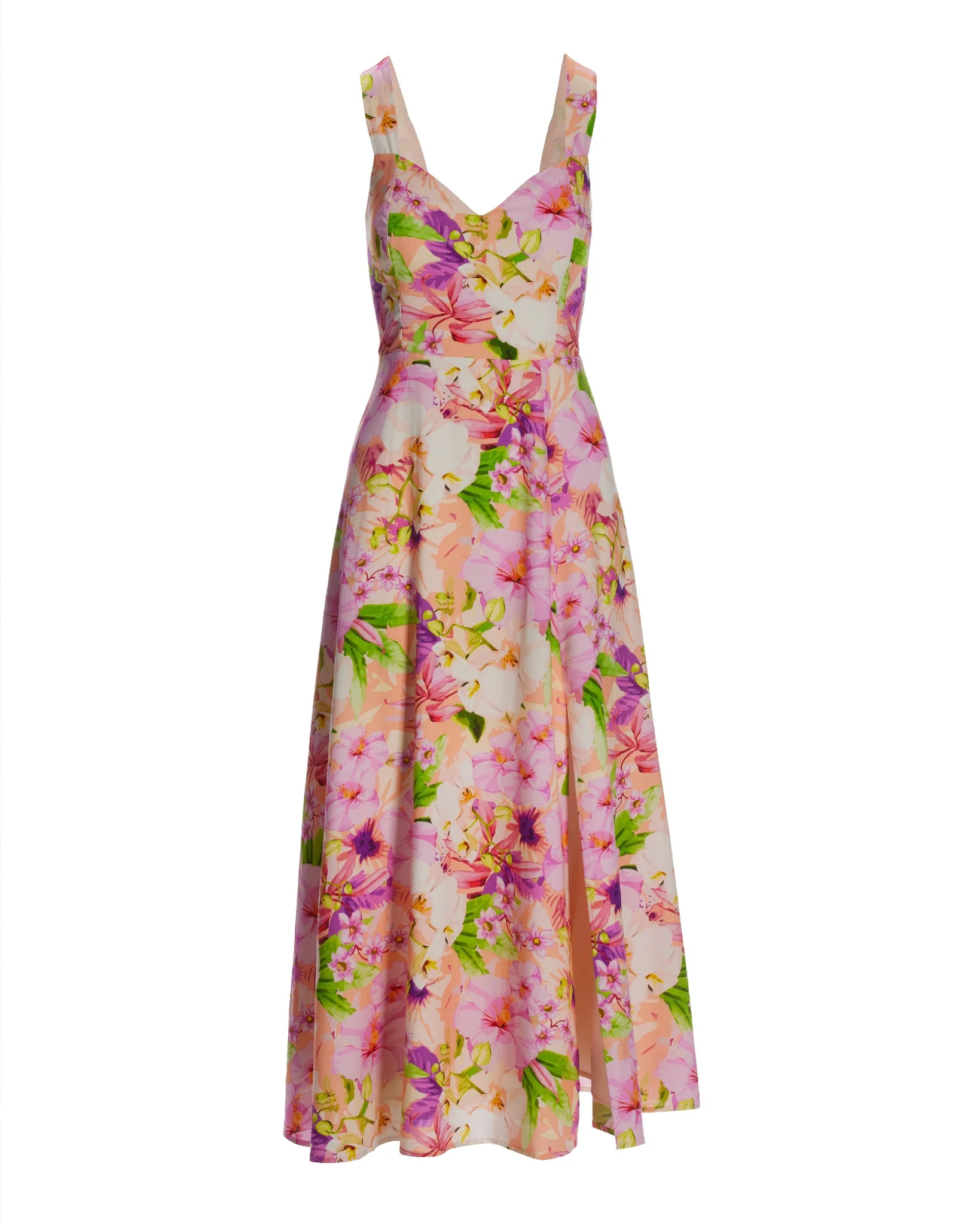 Cabo Fleurs Print Ankle Length Dress Pink