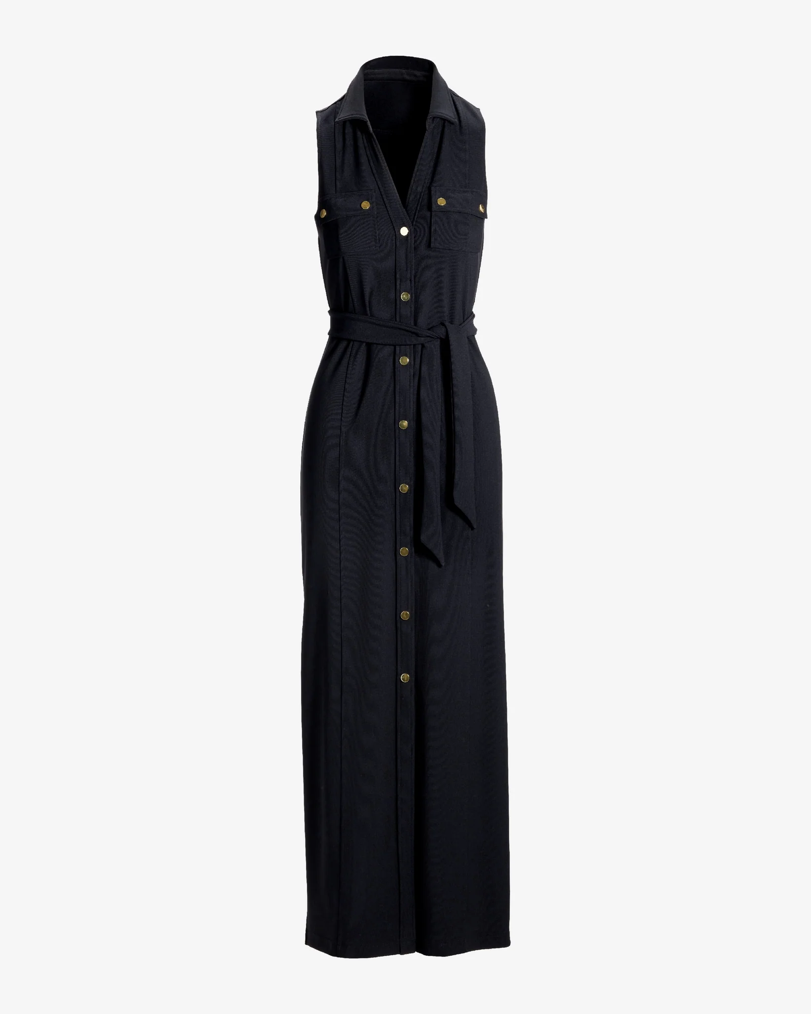 Beyond Travel Belted Maxi Dress Jet Black