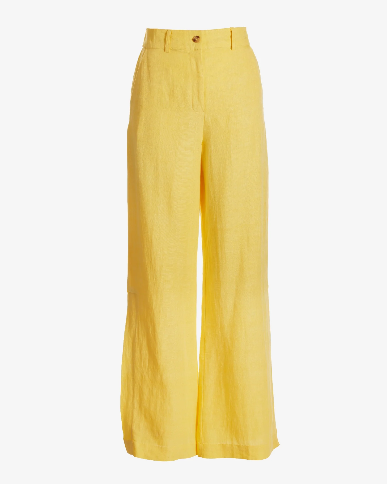 Casual side slit Linen pant Lemon Drop