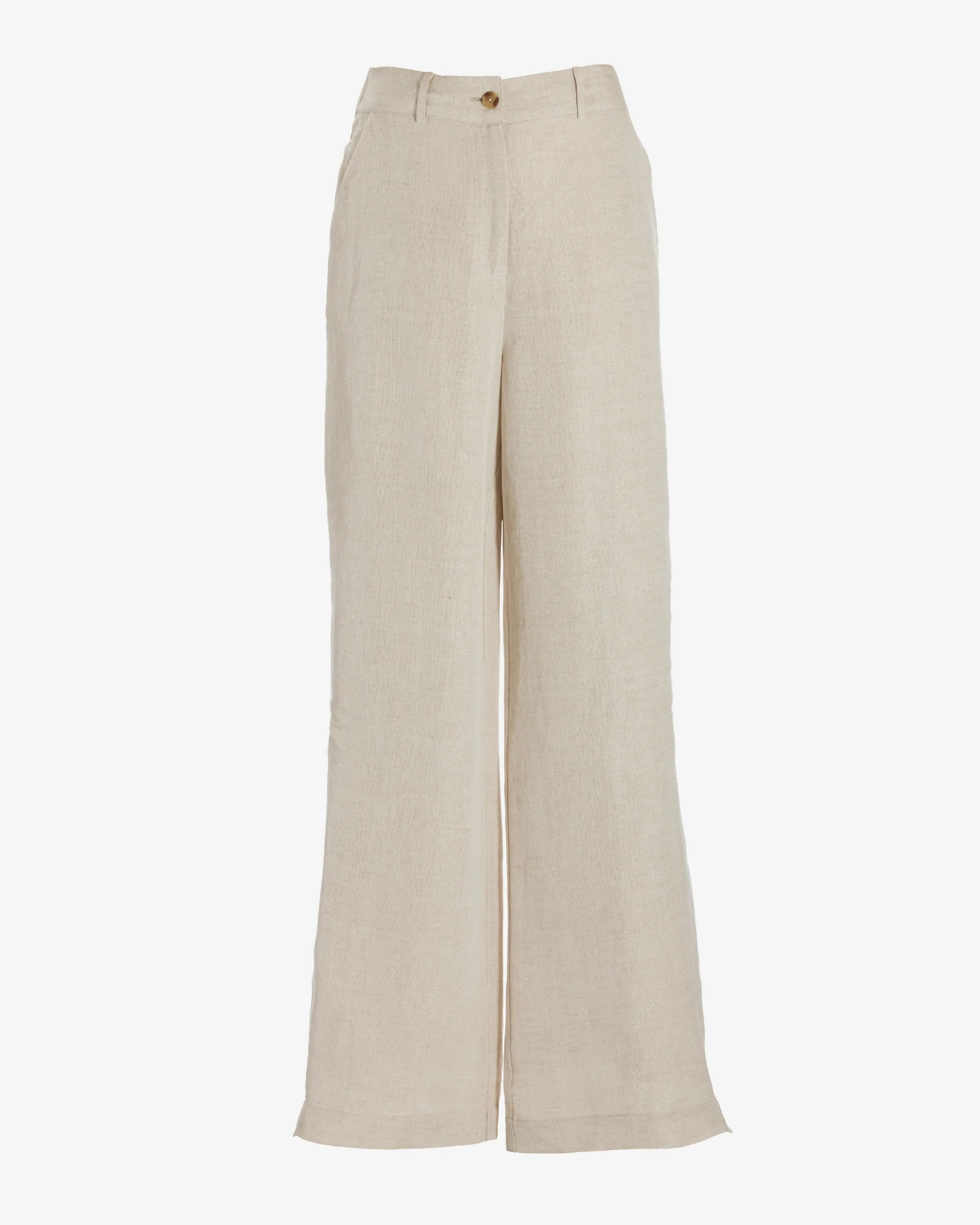 Casual side slit Linen pant Flax