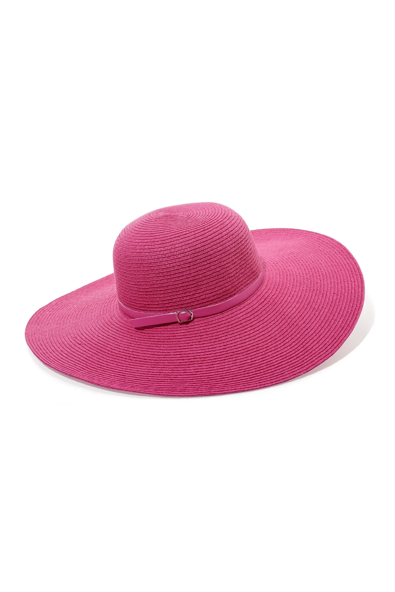 Wide Brim Straw Hat Pink