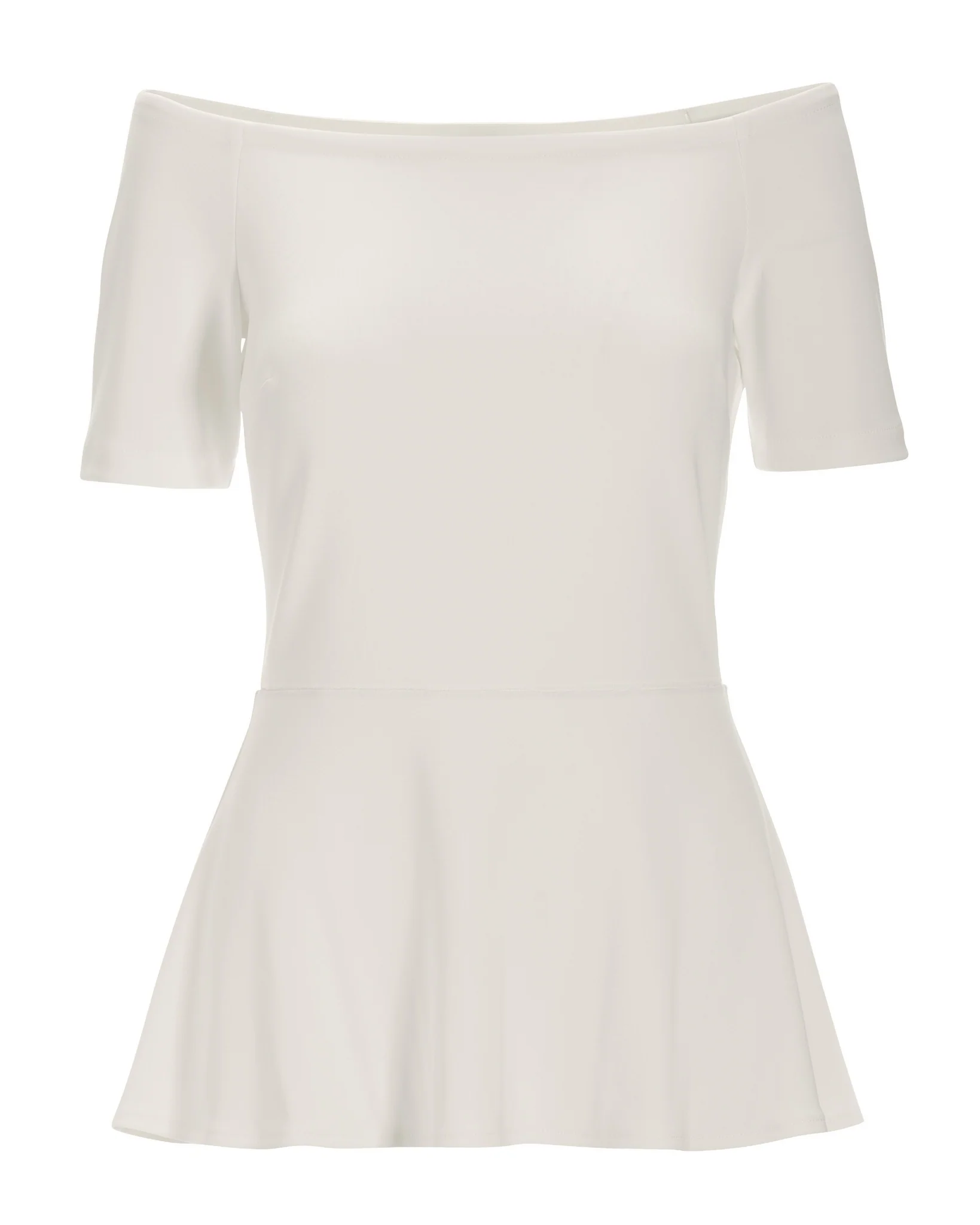 Beyond Travel Short-Sleeve Peplum Top Ivory Coast