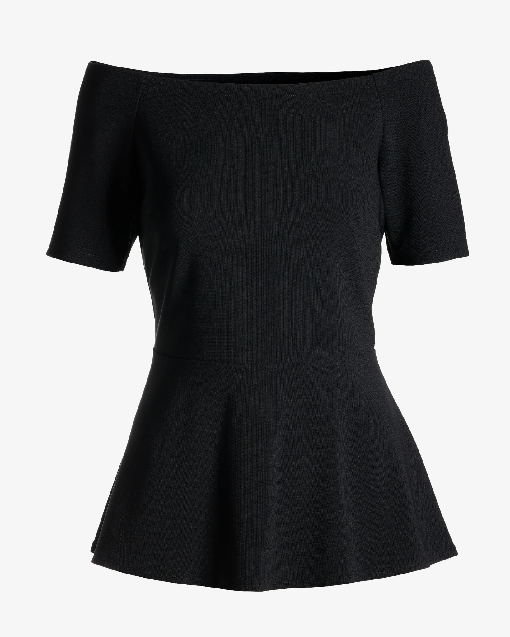 Beyond Travel Off The Shoulder Peplum Top Jet Black
