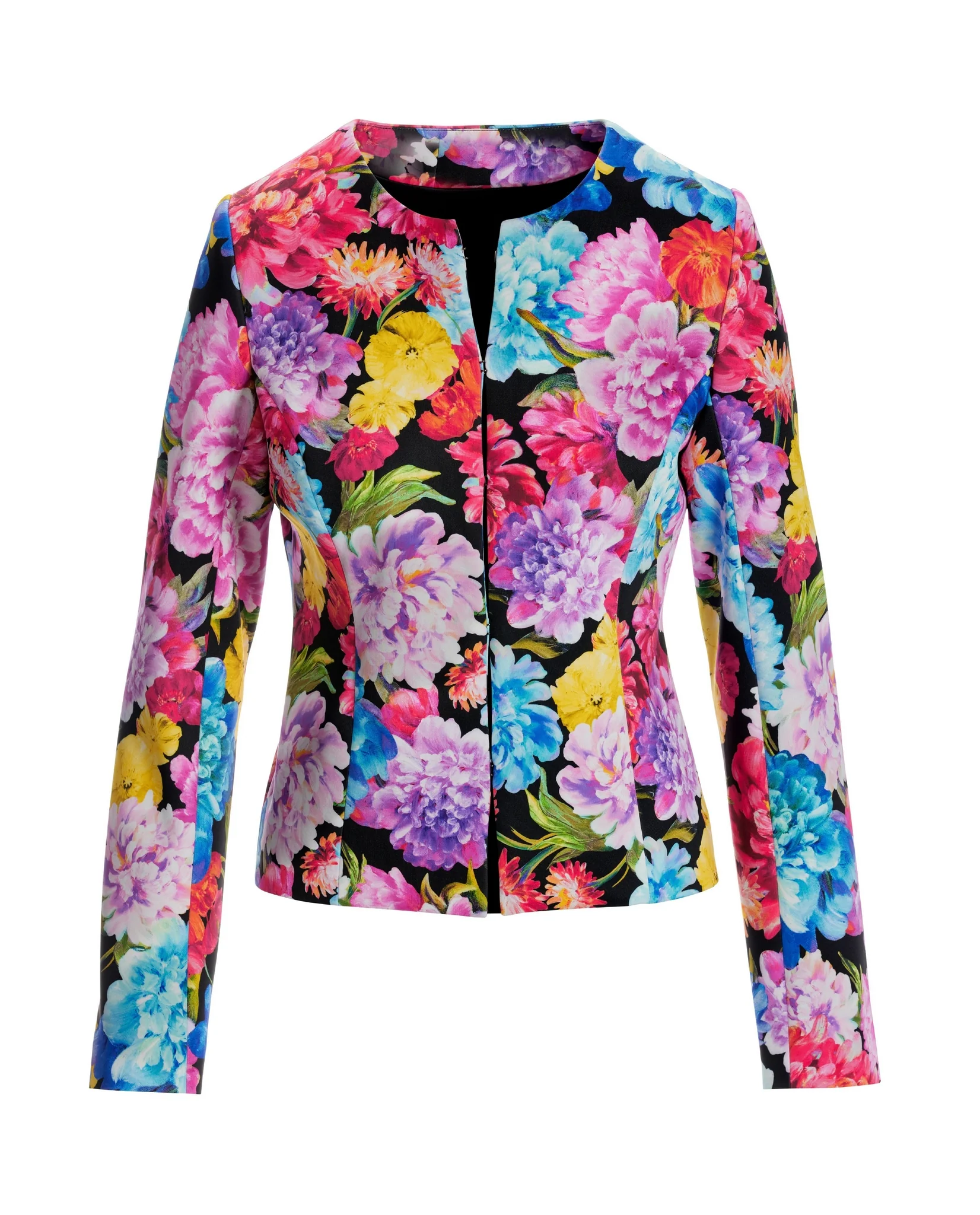 Uptown Garden Print Scuba Jacket Multi