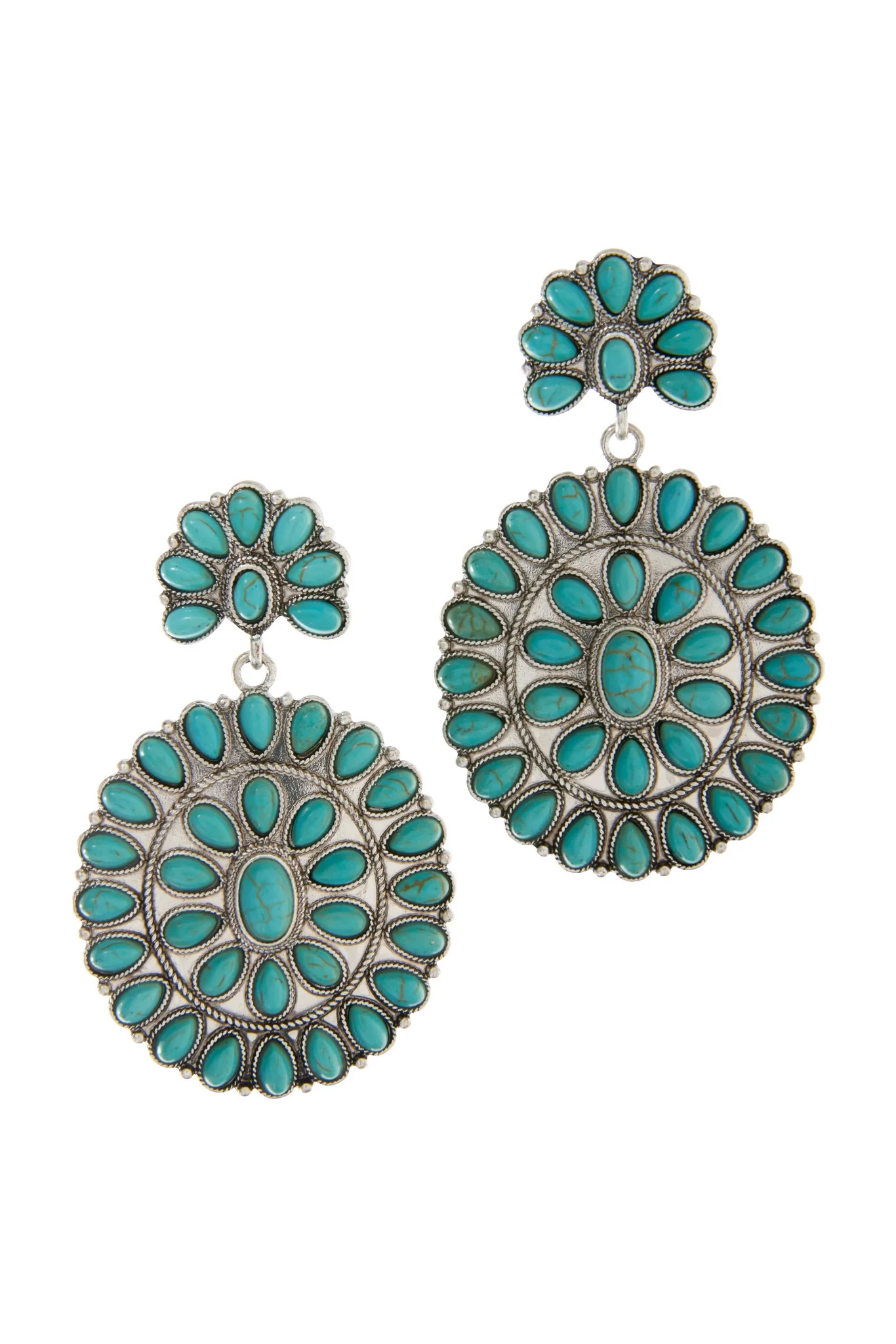 Turquoise Statement Earrings Blue Multi