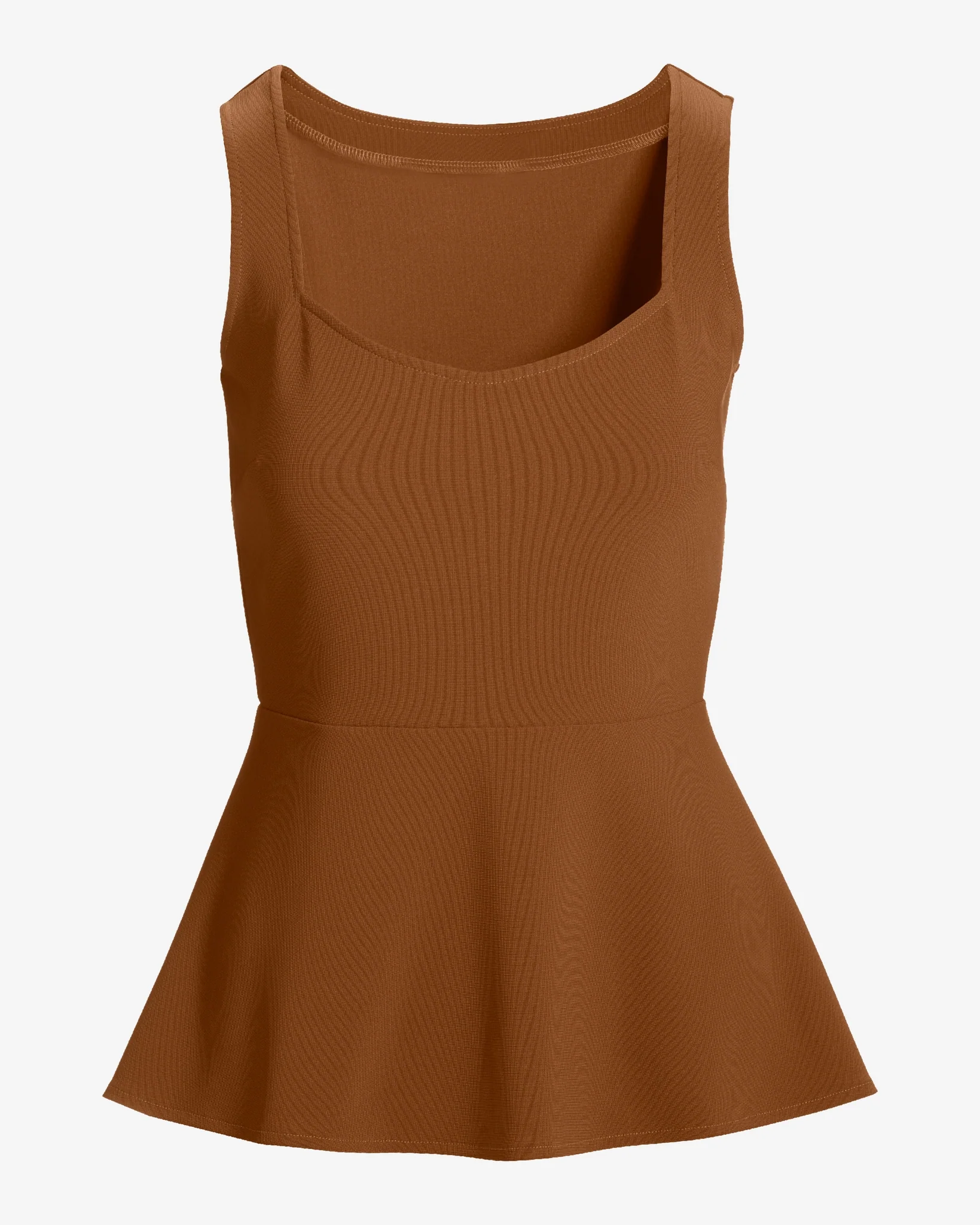 Beyond Travel Sleeveless Peplum Top Toffee