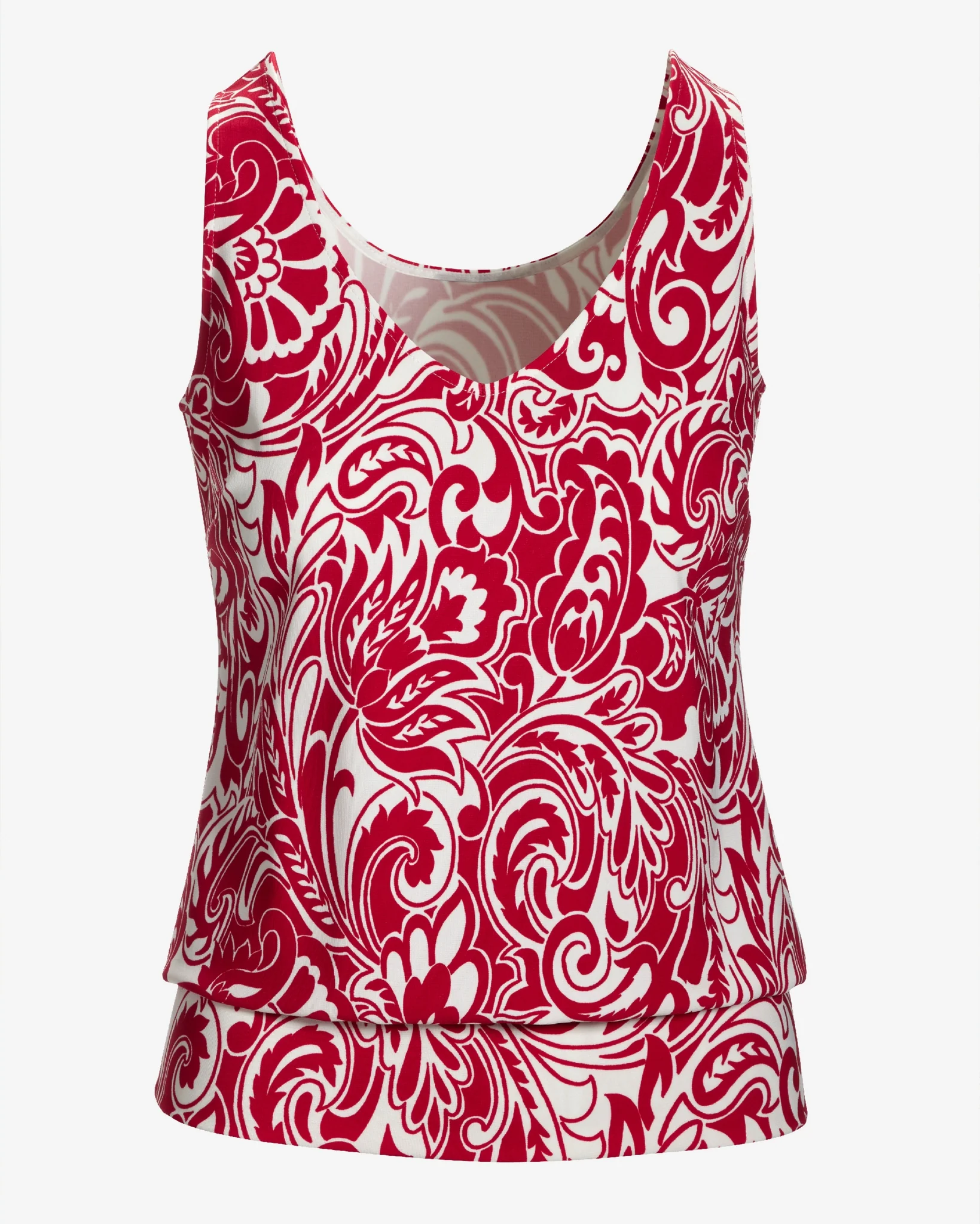 Beyond Travel Sleeveless Blouson Print Top Picnic Paisley