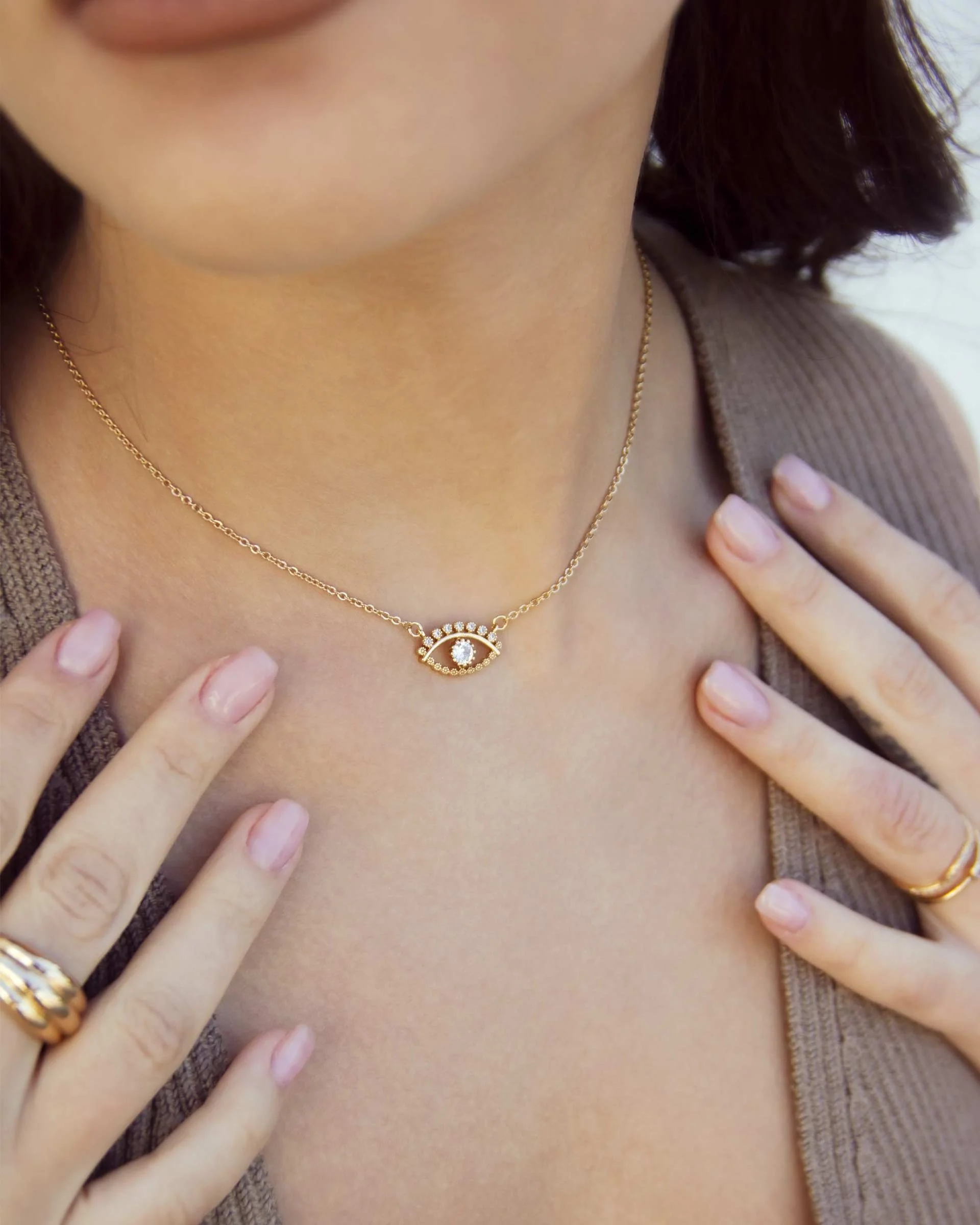 All Knowing Eye Crystal Necklace