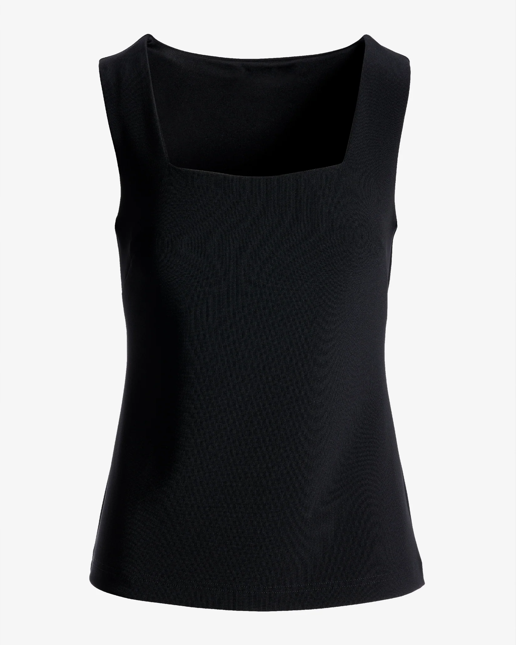 Beyond Travel Square Neck Sleeveless Shell Top Jet Black