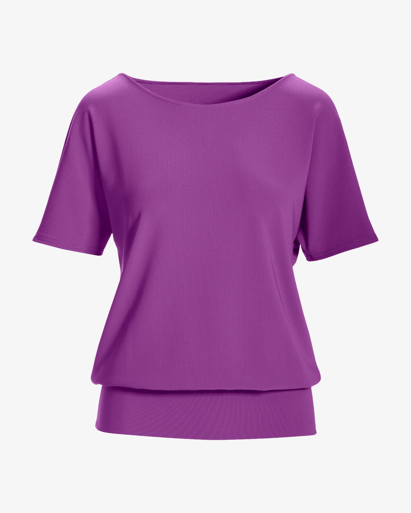 Beyond Travel Short Sleeve Slouchy Top Purple Magic