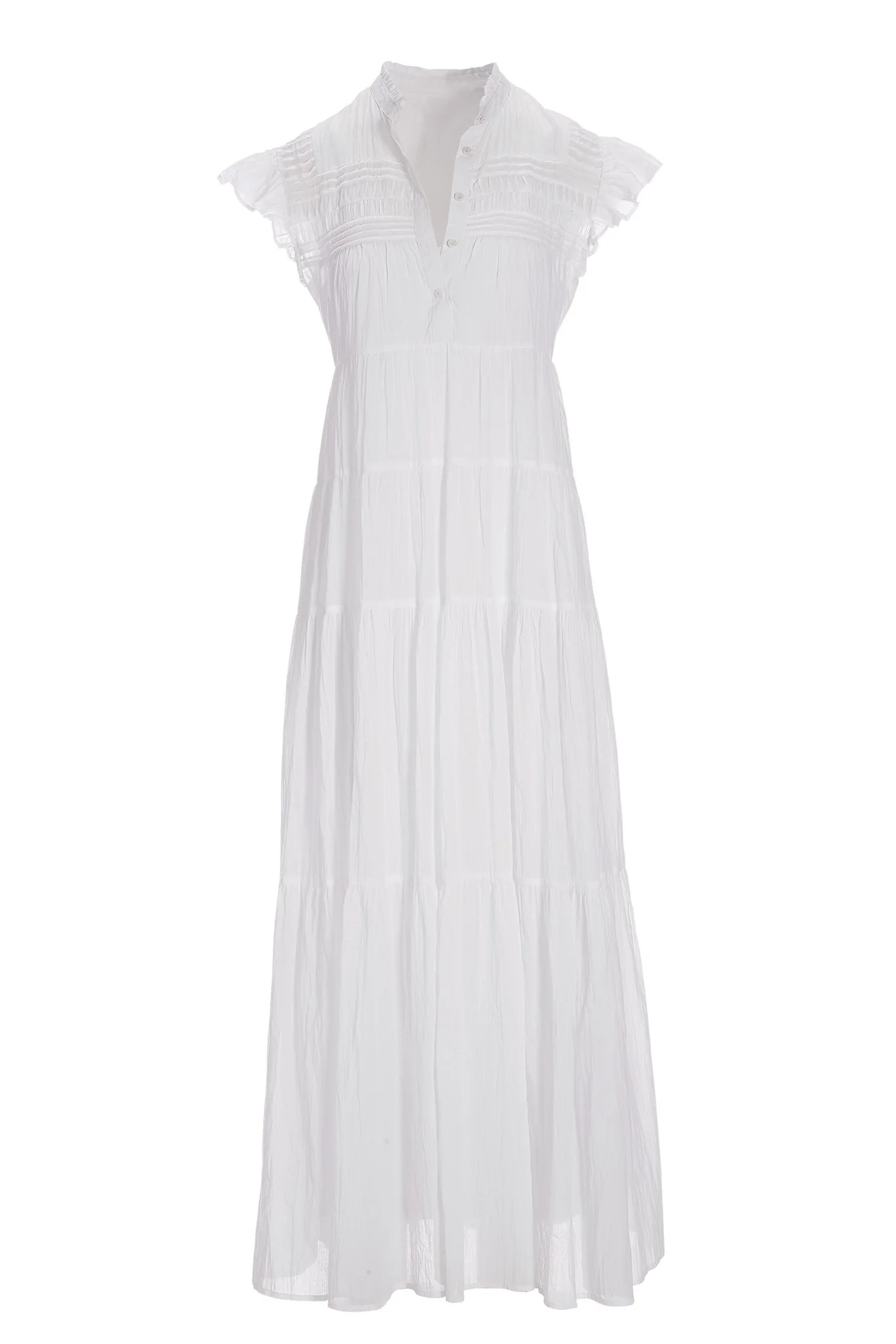 Tiered Shift Maxi Dress White