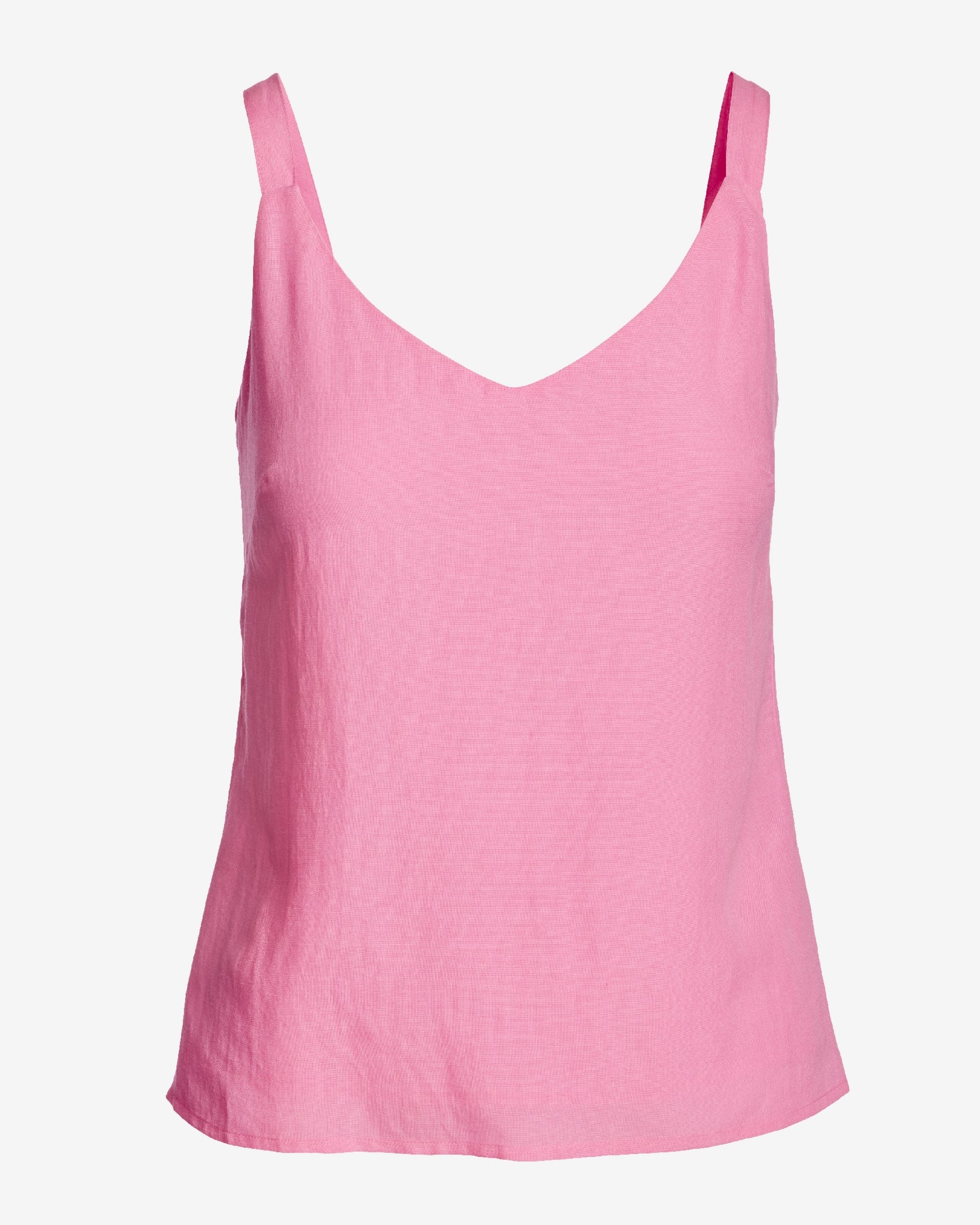 V Neck Linen Tank Top Sachet Pink