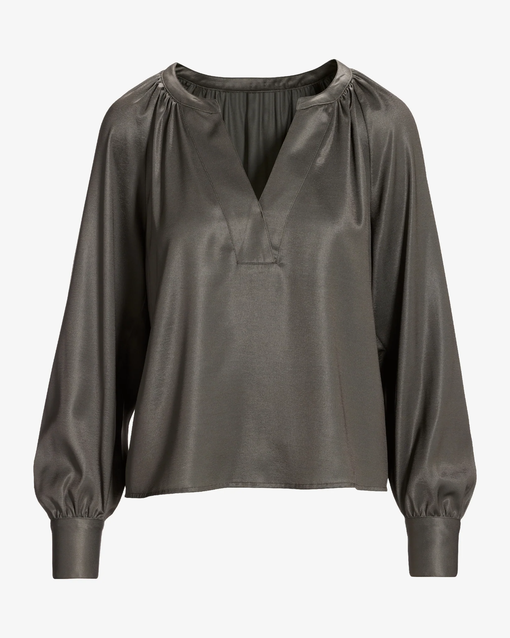V Neck Chic Blouse Olive Night