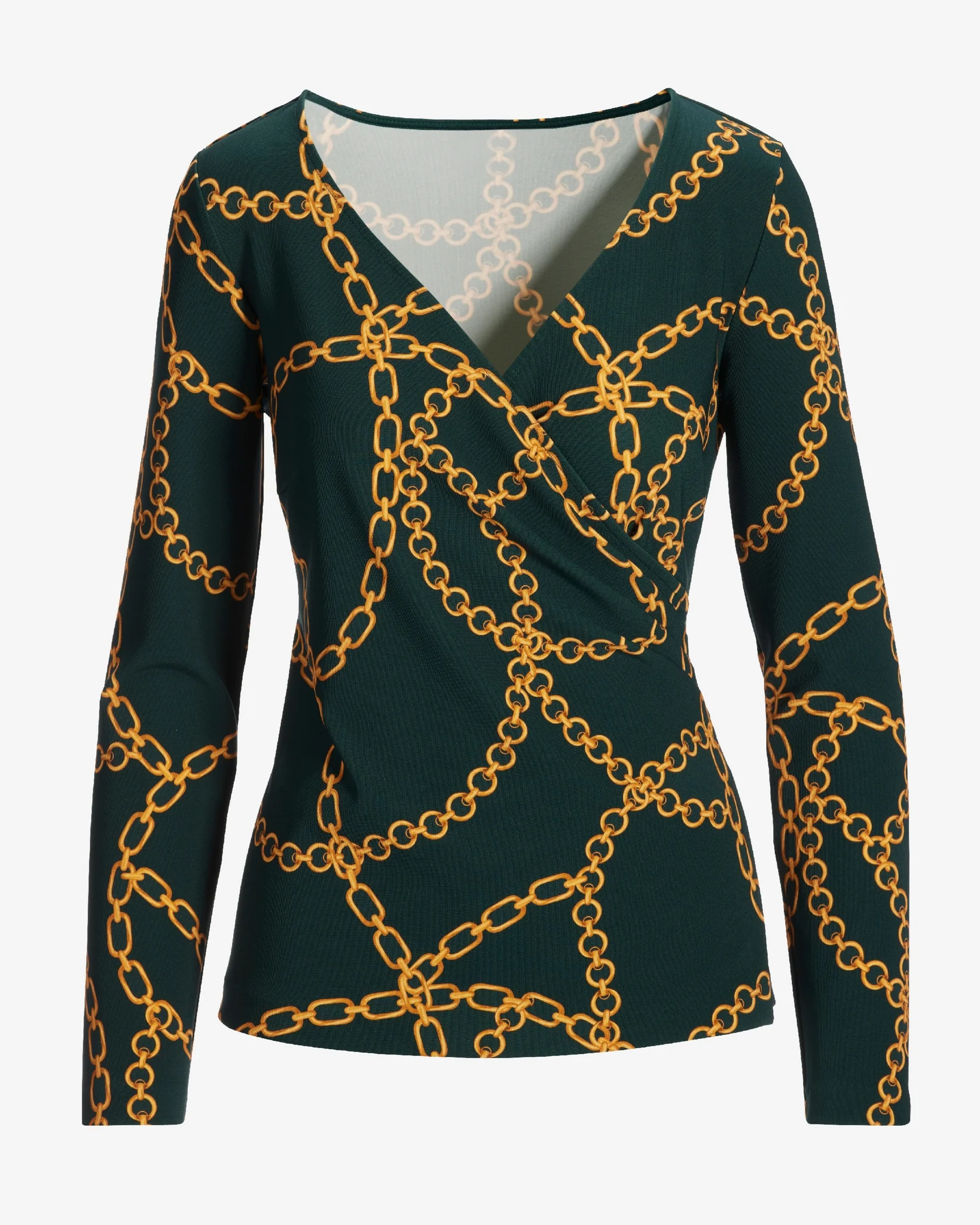 Beyond Travel Tangled Chains Surplice Long Sleeve Top Pine Grove