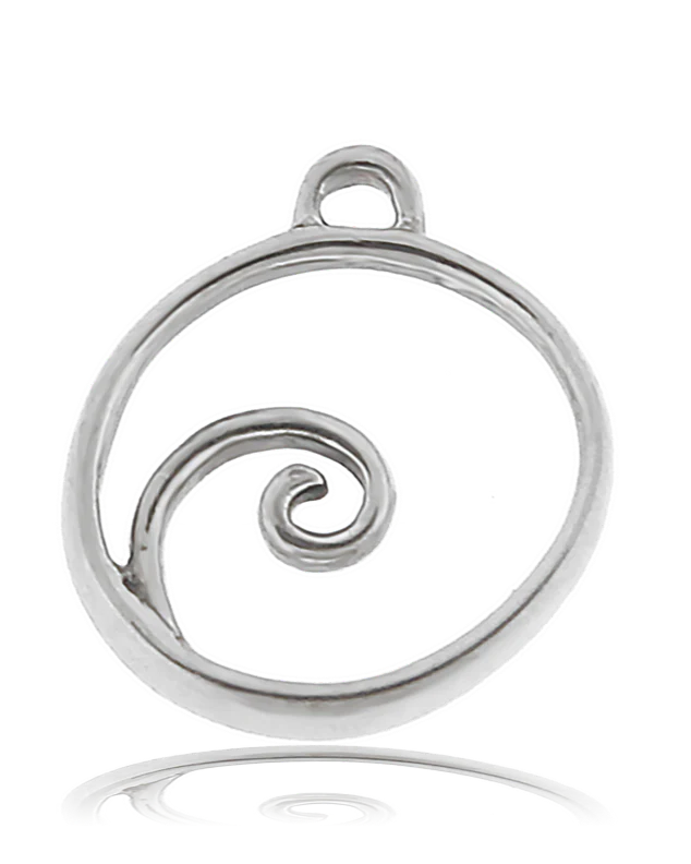 Blue Aquamarine Gemstone Bracelet with Wave Sterling Silver Charm