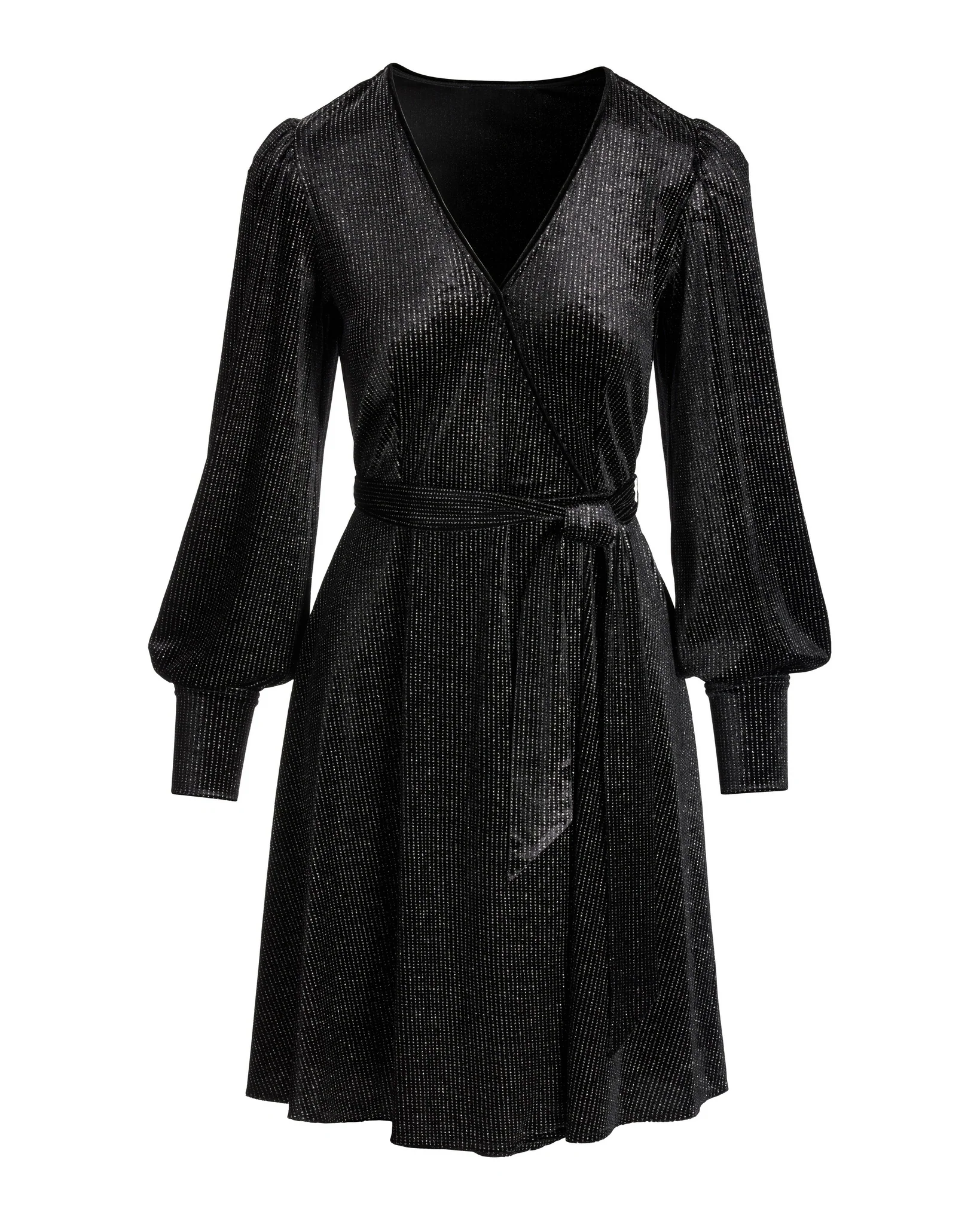 Velvet Shimmer Fit and Flare Dress Black