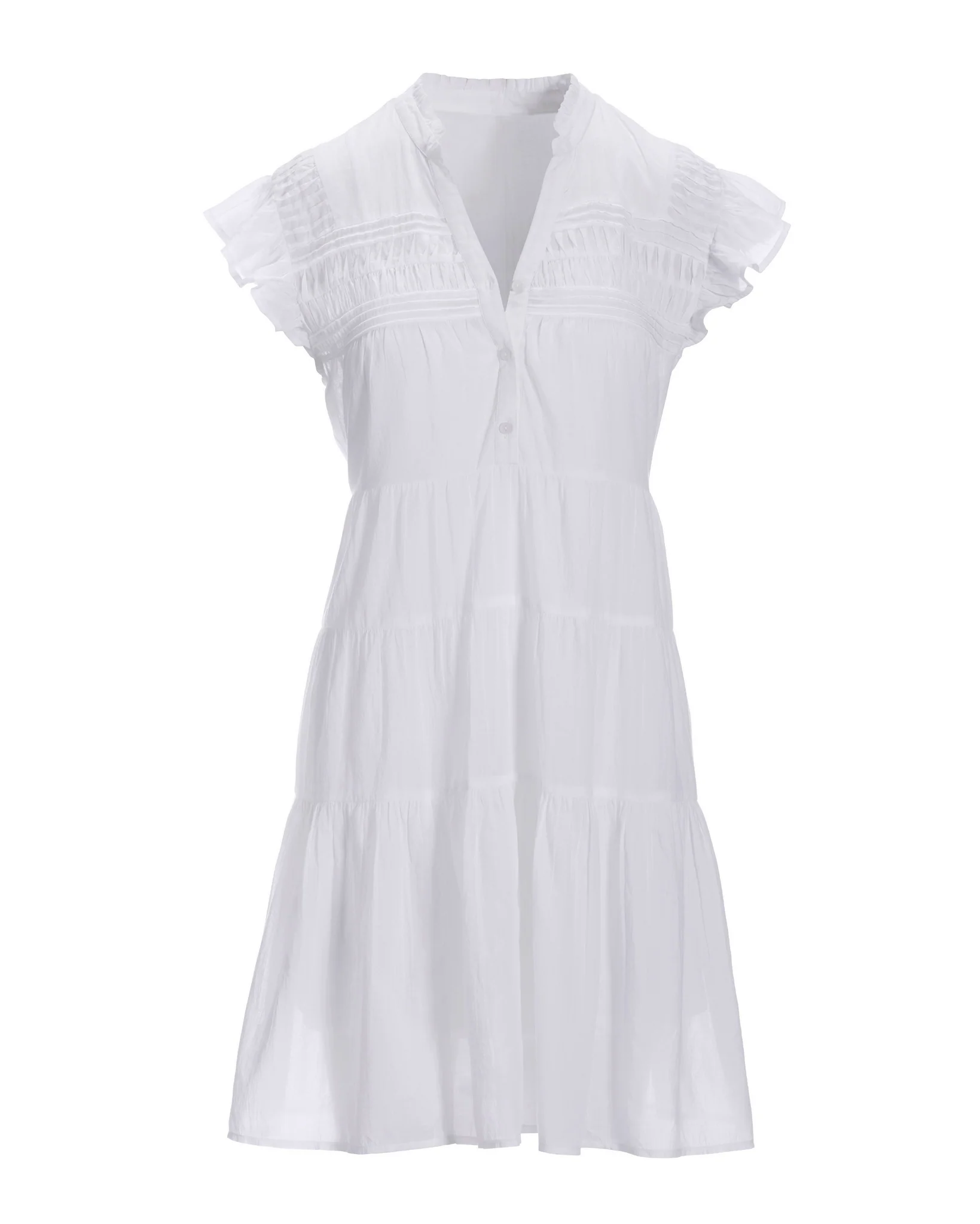Tiered Shift Dress White