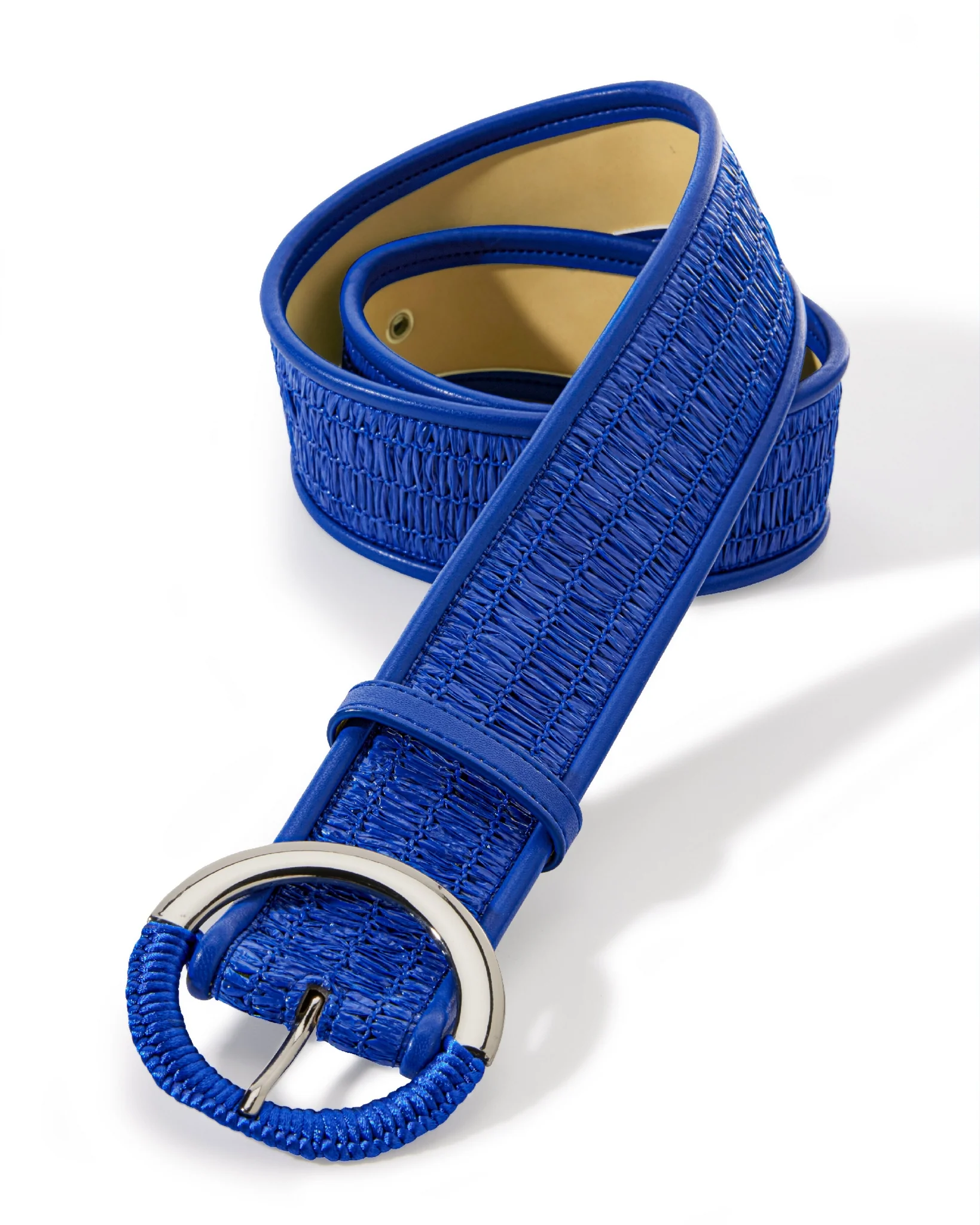 Wide Waist Woven Belt Blue