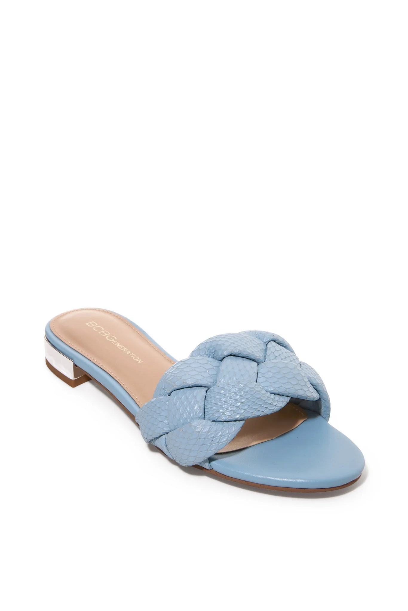 Woven Braided Flat Sandal Blue