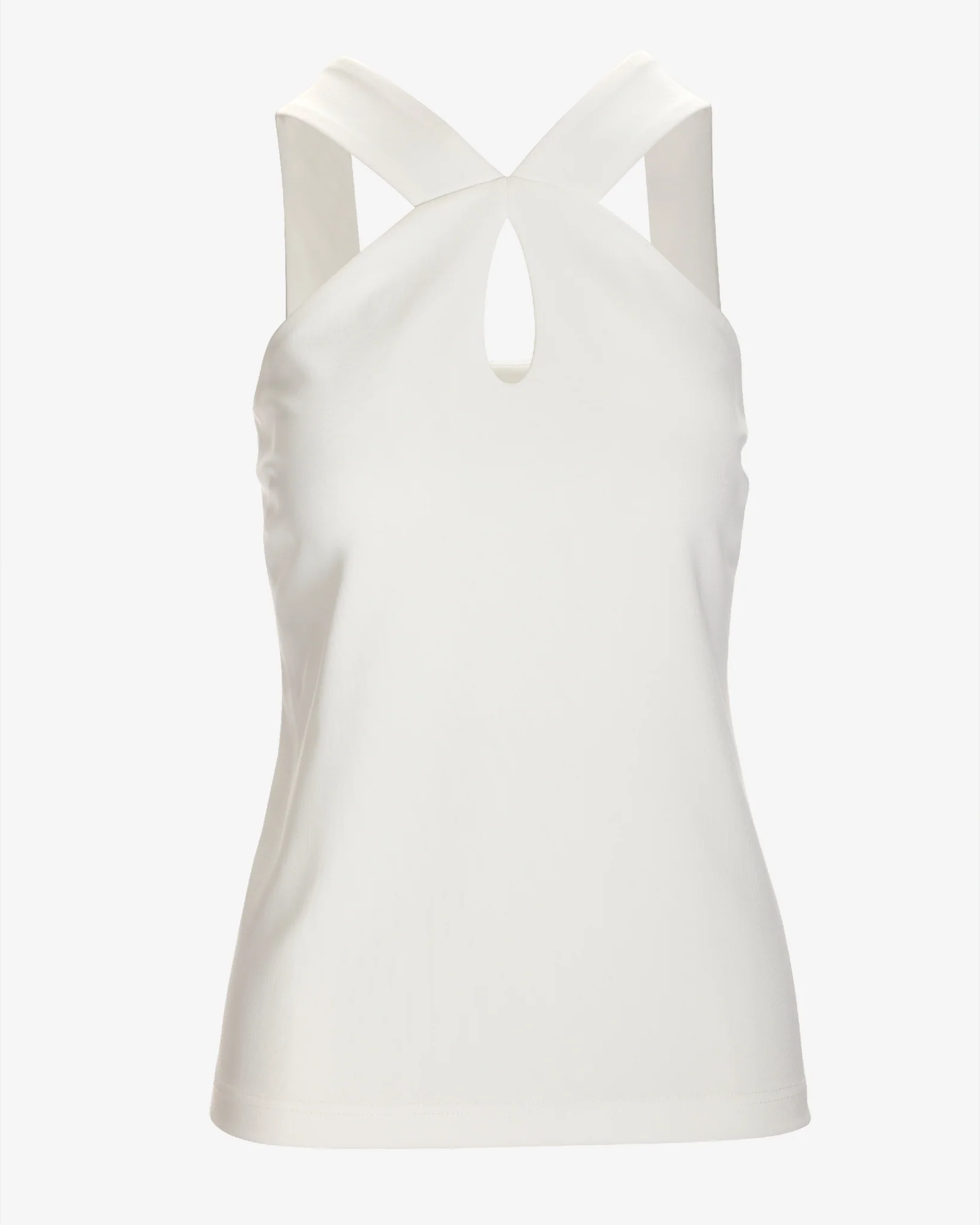 Beyond Travel Sleeveless Keyhole Top Ivory Coast