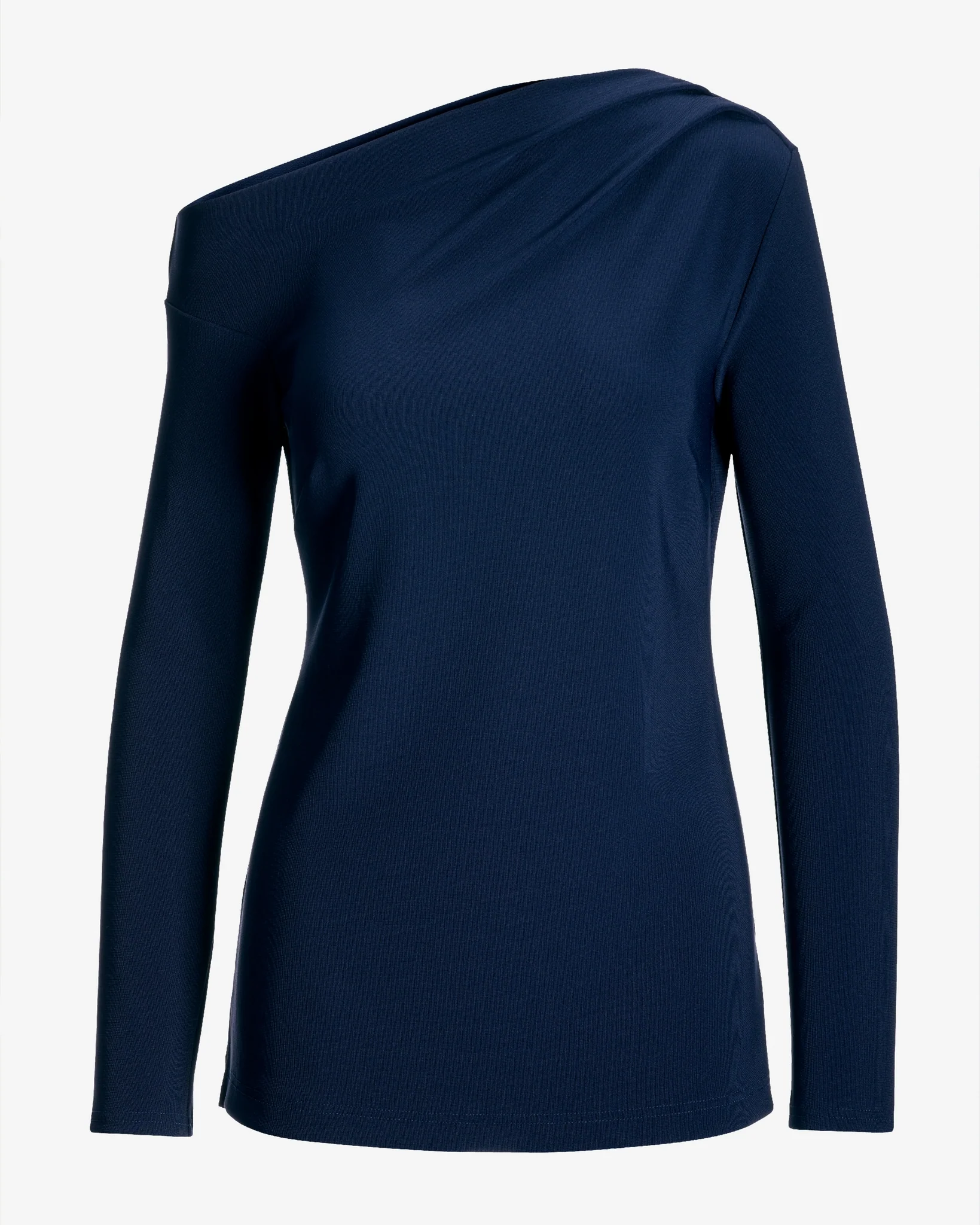 Beyond Travel Asymmetrical Long Sleeve Top Maritime Navy